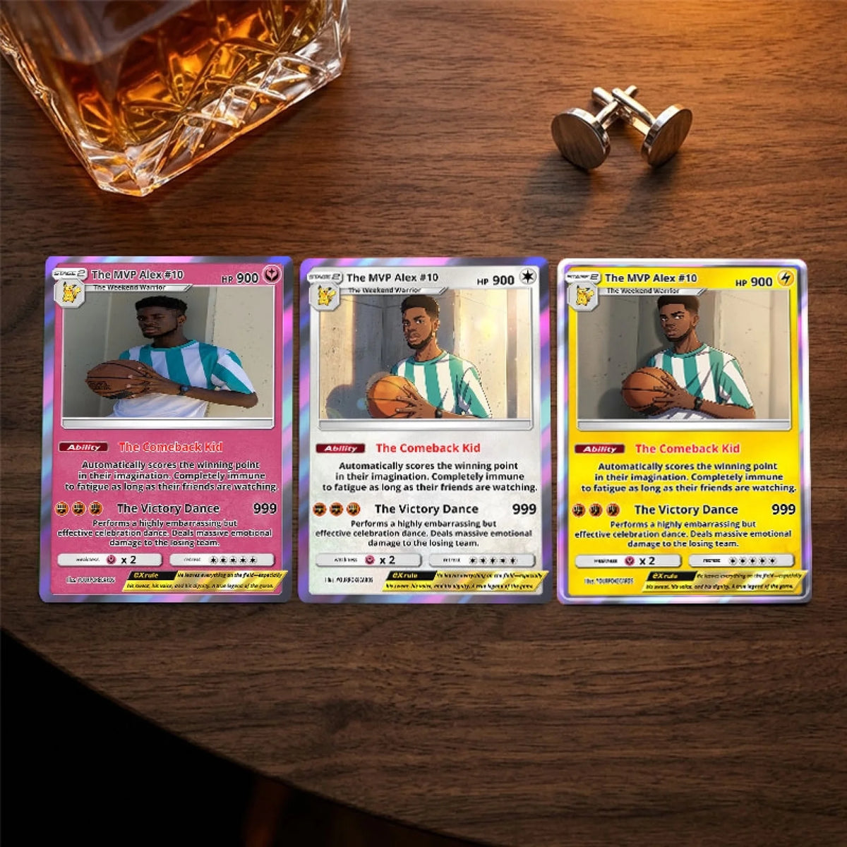 Custom Sports Poke Cards - Personalized Athlete Trading Card - Anime Portrait Gift For Him - YPC-336