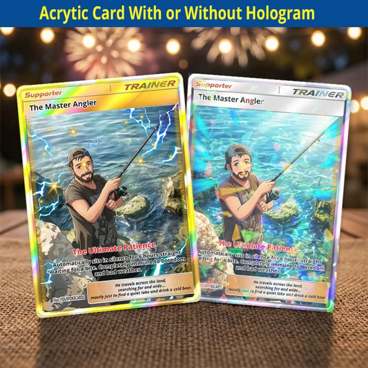 Custom Fishing Poke Cards - Personalized Fisherman Trading Card - Anime Portrait Gift For Him - YPC-341