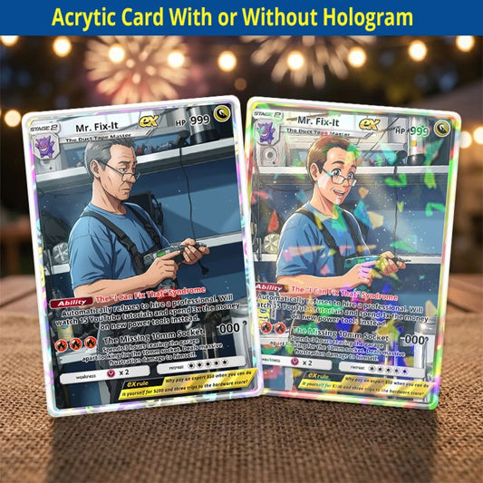 Custom Handyman Poke Cards - Personalized Mr. Fix-It Trading Card - Funny DIY Dad & Boyfriend Gift - YPC-352