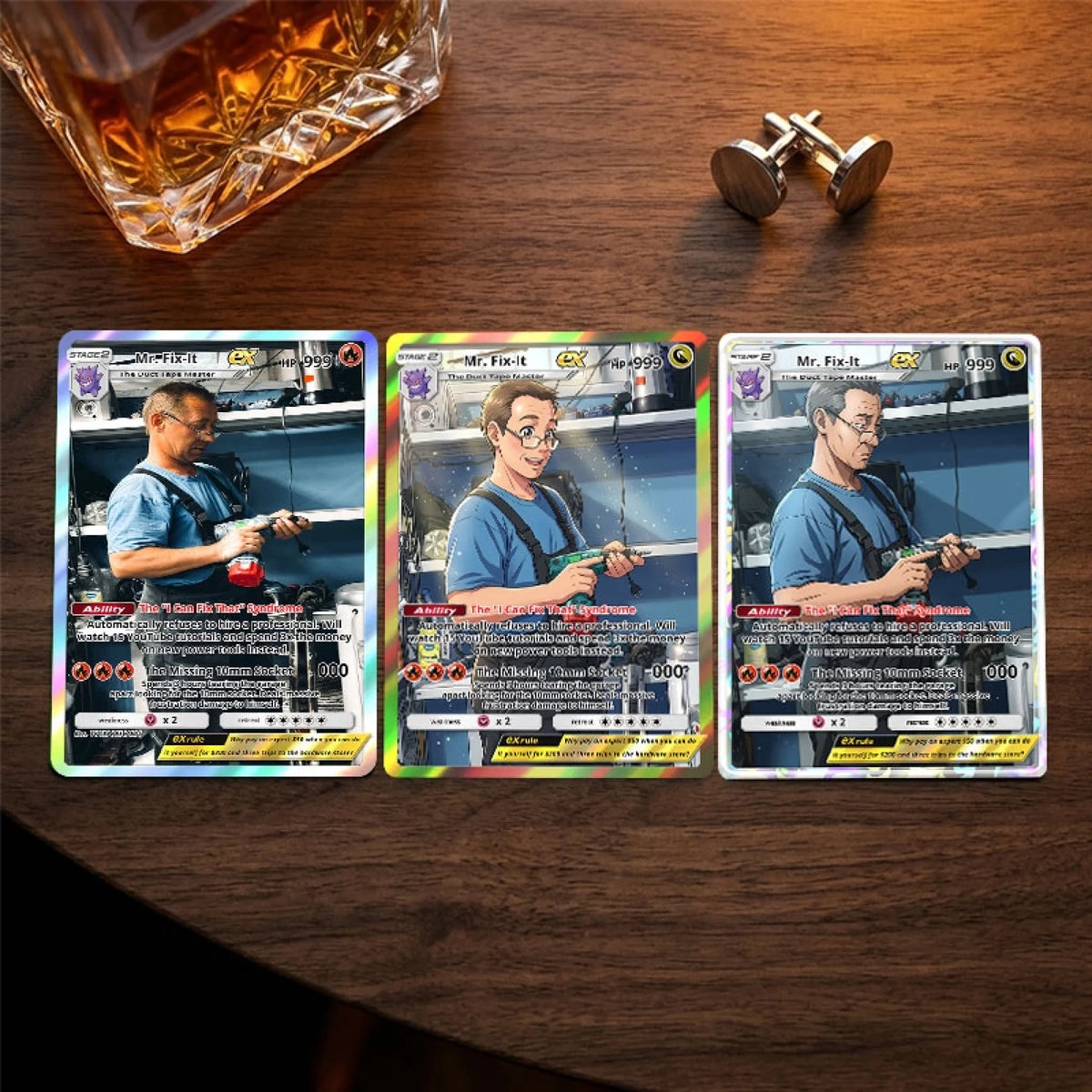 Custom Handyman Poke Cards - Personalized Mr. Fix-It Trading Card - Funny DIY Dad & Boyfriend Gift - YPC-353