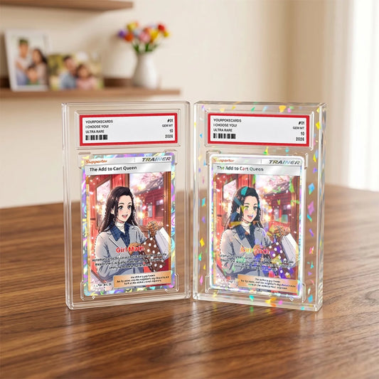 Custom Shopaholic Poke Cards - Personalized Retail Therapy Trading Card - Funny Anime Portrait Gift For Her - YPC-393