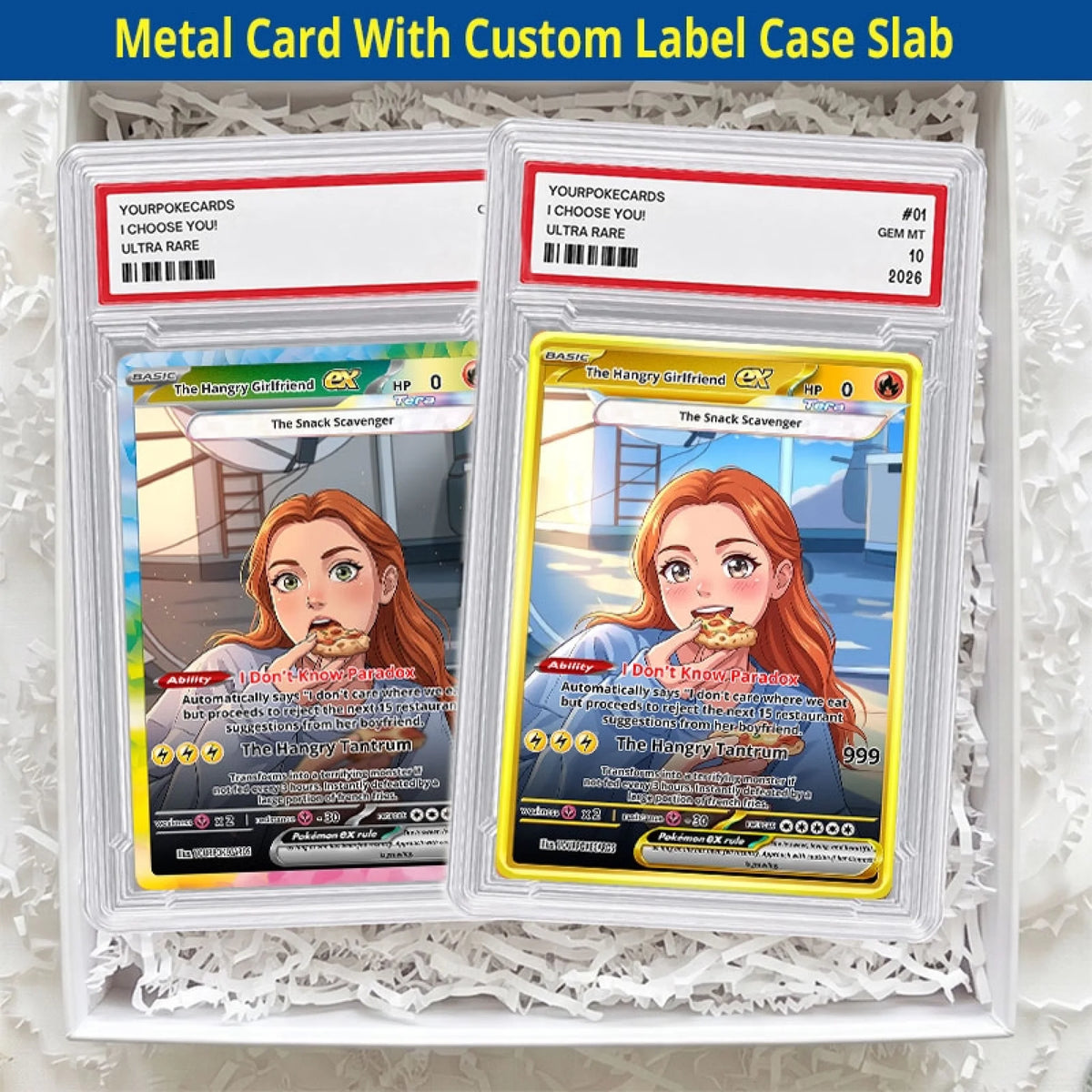 Custom Foodie Poke Cards - Personalized Hangry Girlfriend Trading Card - Funny Gag Gift For Her - YPC-42 (5)