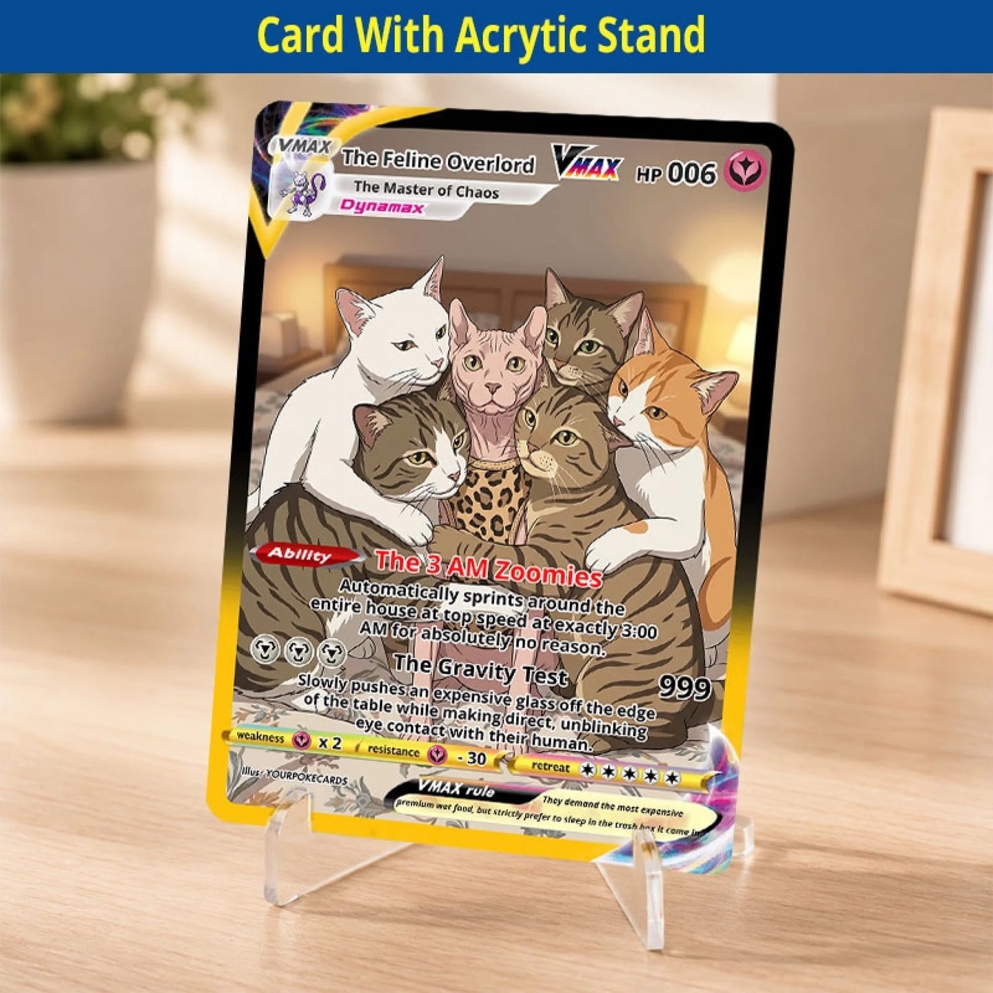 Custom Pokemon Cards Funny Cat Gift, Personalized Pokemon Card Custom Animated Style, Customizable Pokemon Cards - YPC-51 (1)
