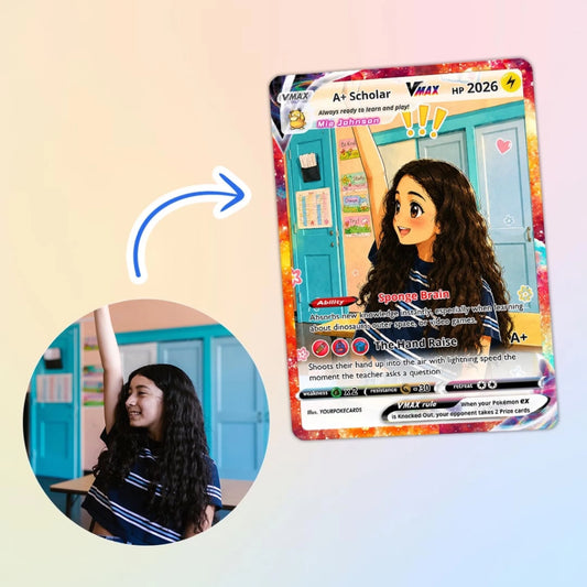 Custom Pokemon Card Back to School Gift, First Day of School Keepsake, Personalized Kids Trading Card - YPC-80 (4)