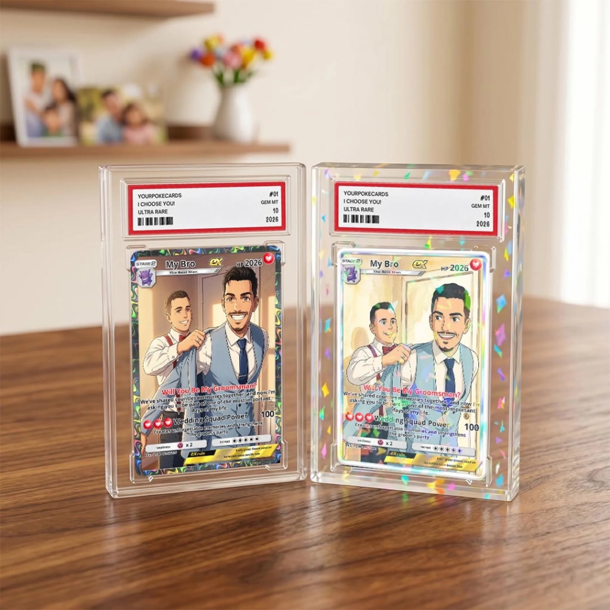 Will You Be My Groomsman Custom Poke Cards - Best Man Proposal Personalized Trading Card - Funny Wedding Gift for Groom Squad - YPC-15-3