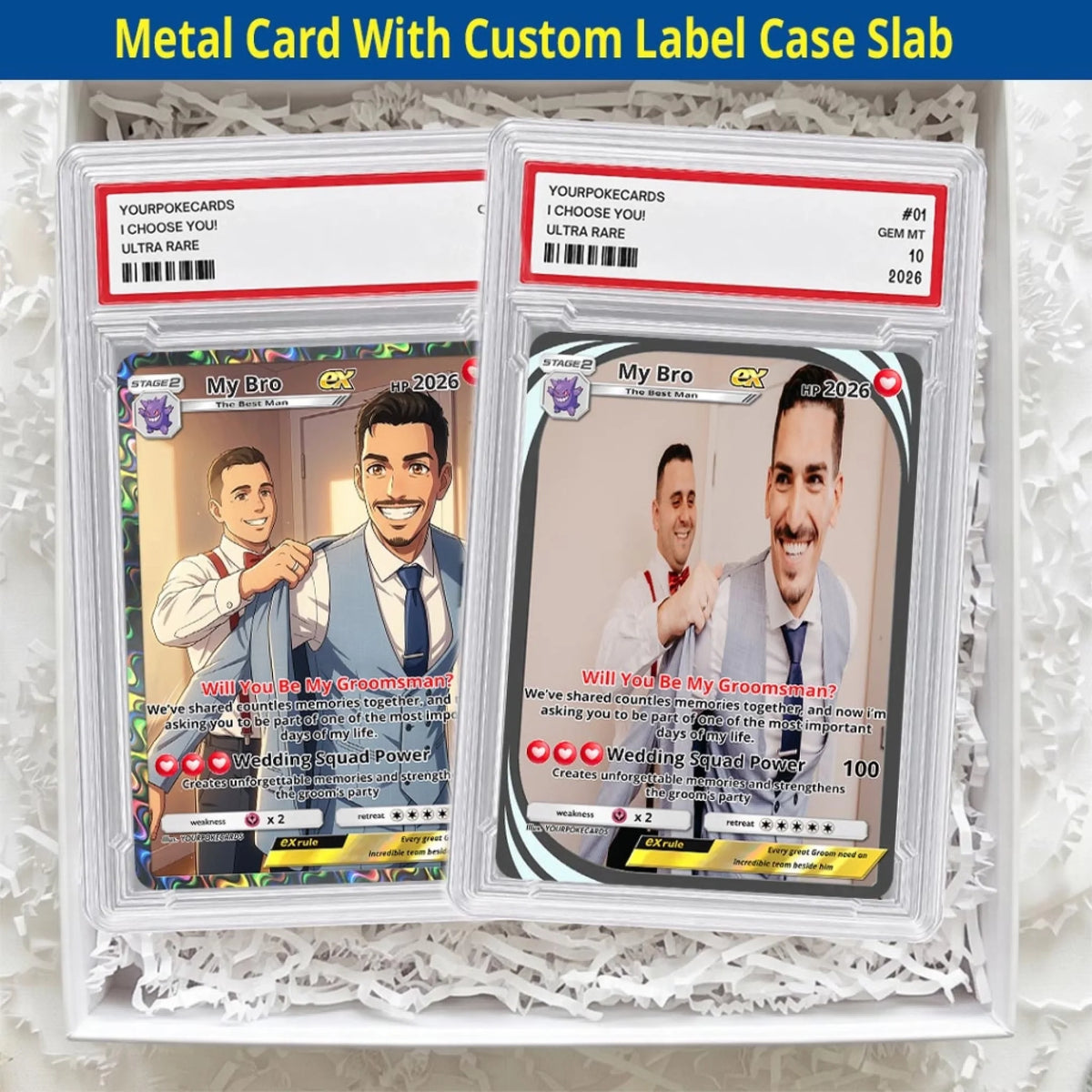 Will You Be My Groomsman Custom Poke Cards - Best Man Proposal Personalized Trading Card - Funny Wedding Gift for Groom Squad - YPC-15-6