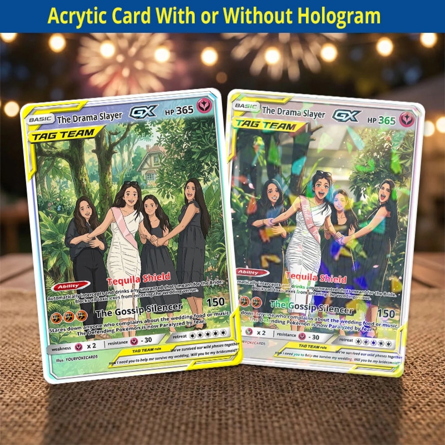 Bridesmaid Proposal Custom Poke Cards - Will You Be My Bridesmaid Personalized Trading Card - Funny Bachelorette Gift for Bride Tribe - YPC-16-1