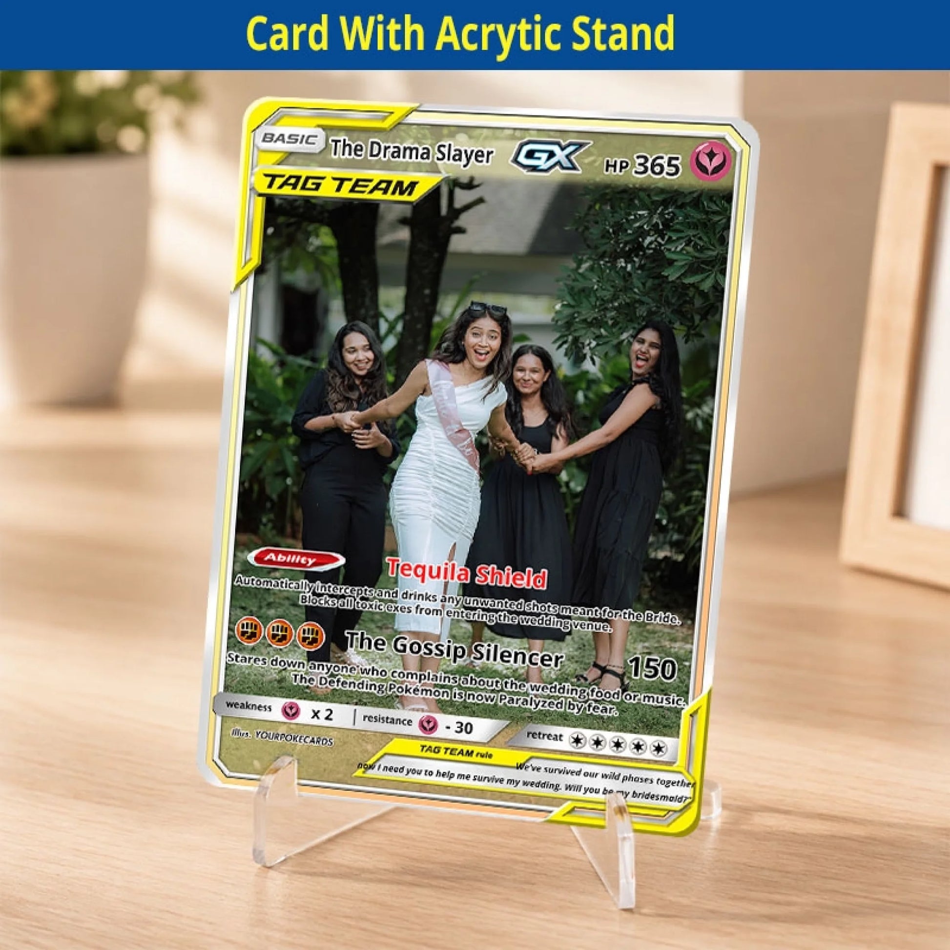Bridesmaid Proposal Custom Poke Cards - Will You Be My Bridesmaid Personalized Trading Card - Funny Bachelorette Gift for Bride Tribe - YPC-16-6