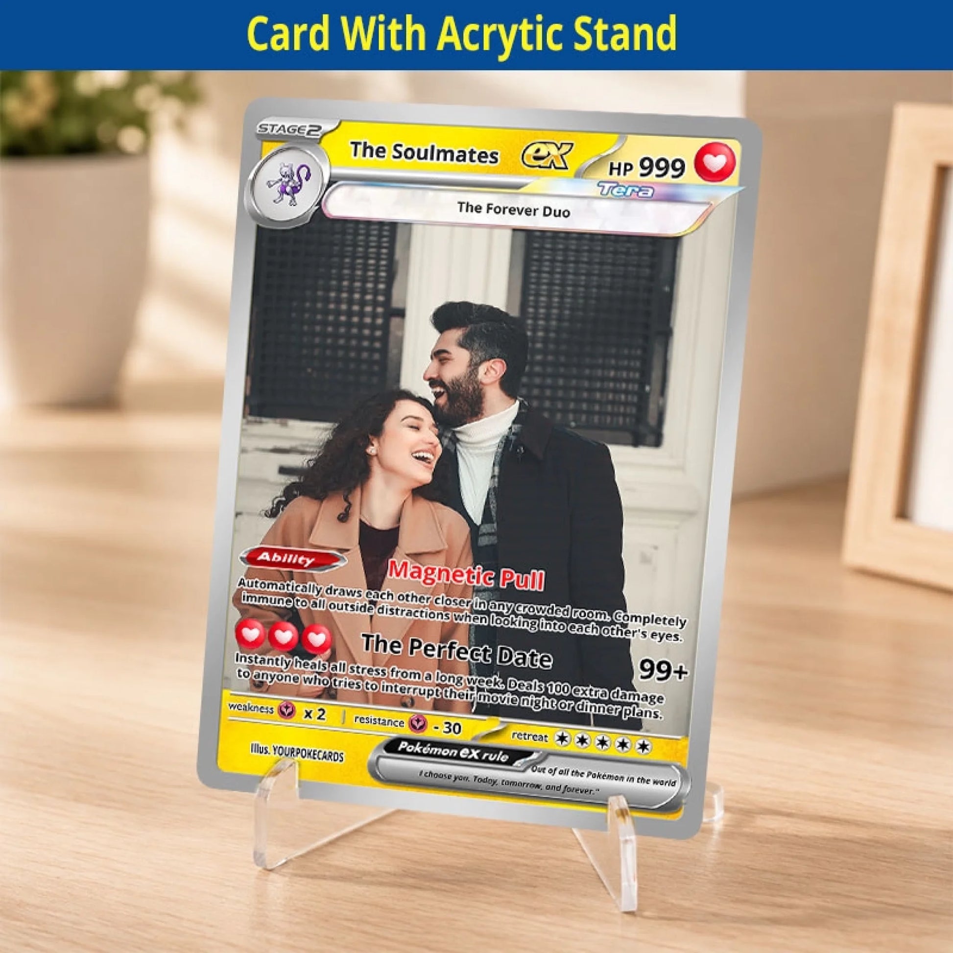 Custom Couple Poke Cards - Personalized Anniversary Trading Card - Romantic Anime Portrait Gift for Boyfriend & Girlfriend - YPC-196