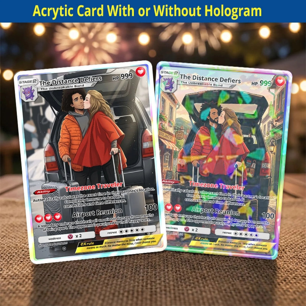 Custom Long Distance Relationship Poke Cards - Personalized Couple Trading Card - Romantic Missing You Gift for Boyfriend & Girlfriend - YPC-221