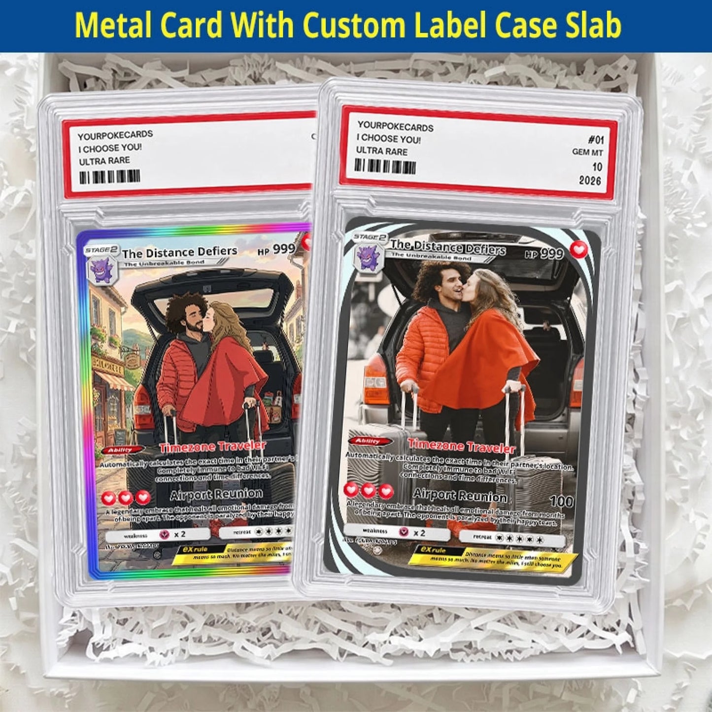 Custom Long Distance Relationship Poke Cards - Personalized Couple Trading Card - Romantic Missing You Gift for Boyfriend & Girlfriend - YPC-225