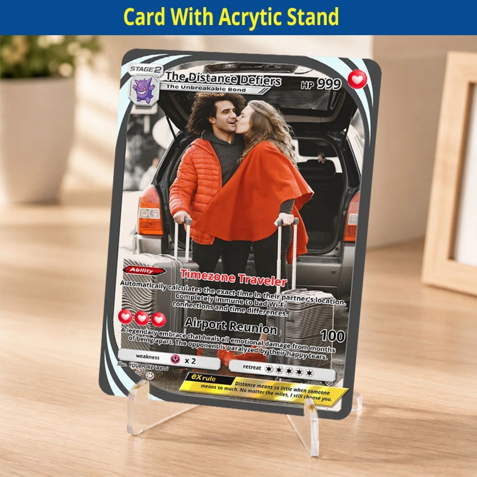Custom Long Distance Relationship Poke Cards - Personalized Couple Trading Card - Romantic Missing You Gift for Boyfriend & Girlfriend - YPC-226