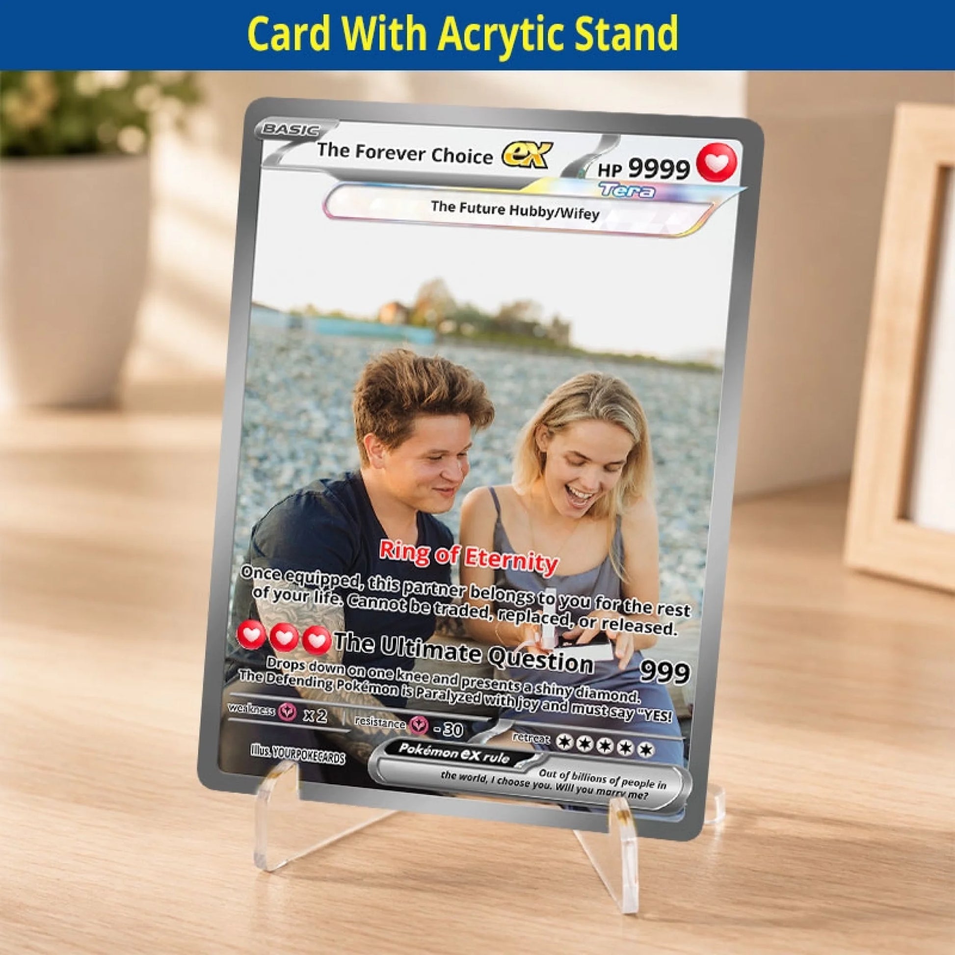 Will You Marry Me Custom Poke Cards - Personalized Engagement Trading Card - Unique Proposal Anime Portrait Gift - YPC-236