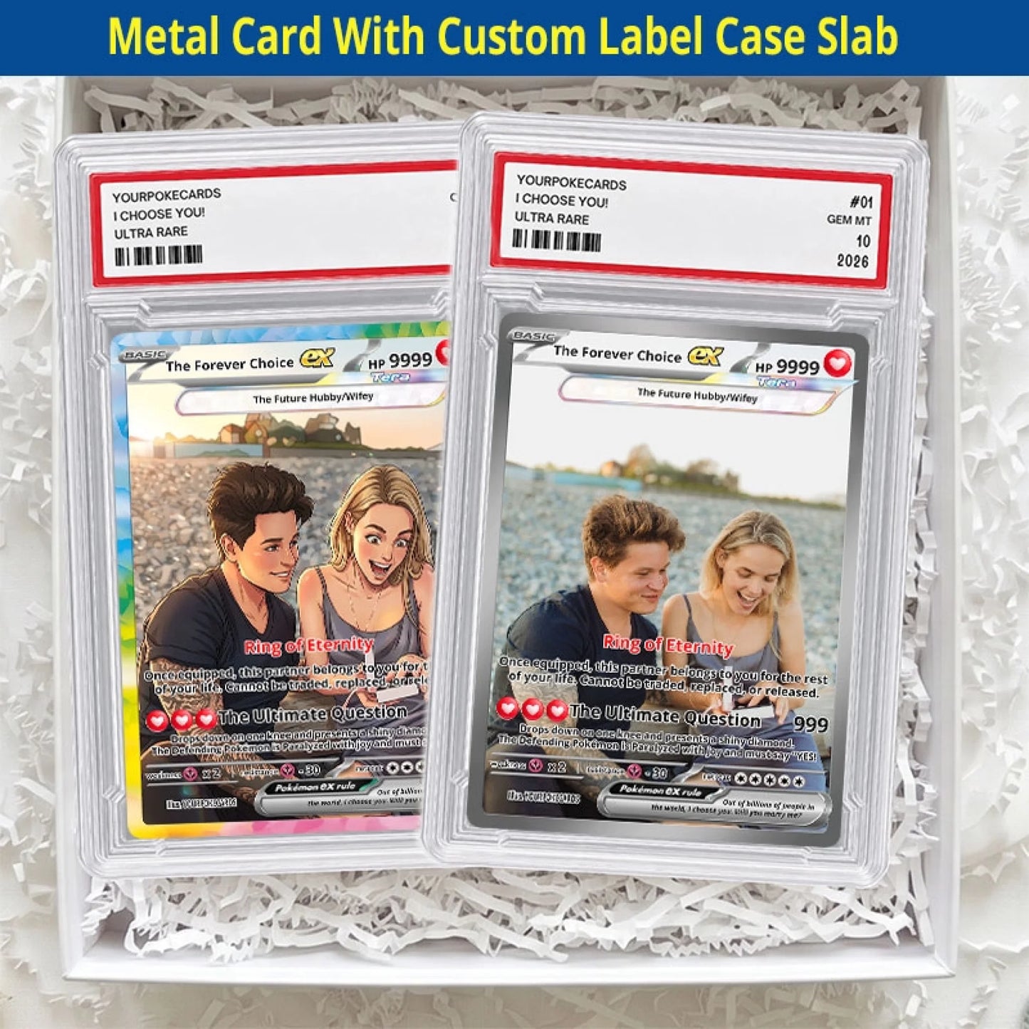 Will You Marry Me Custom Poke Cards - Personalized Engagement Trading Card - Unique Proposal Anime Portrait Gift - YPC-235