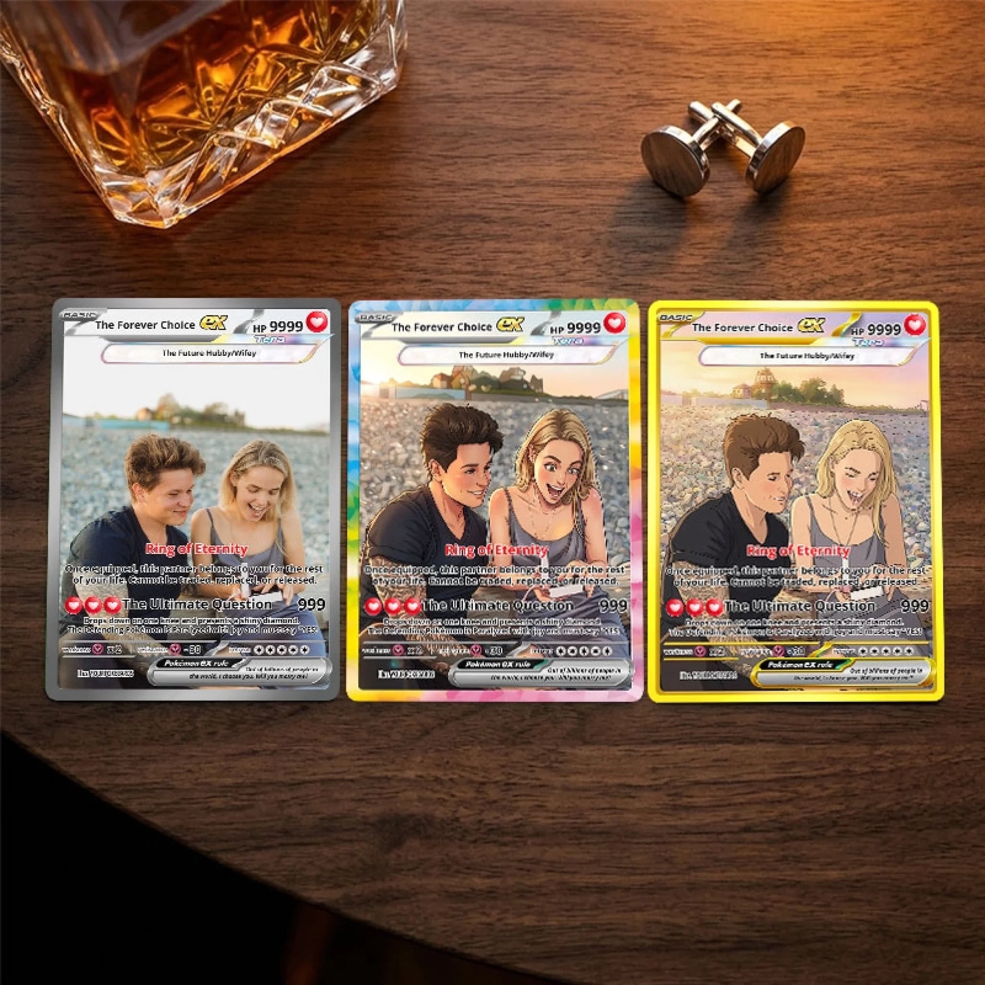 Will You Marry Me Custom Poke Cards - Personalized Engagement Trading Card - Unique Proposal Anime Portrait Gift - YPC-232