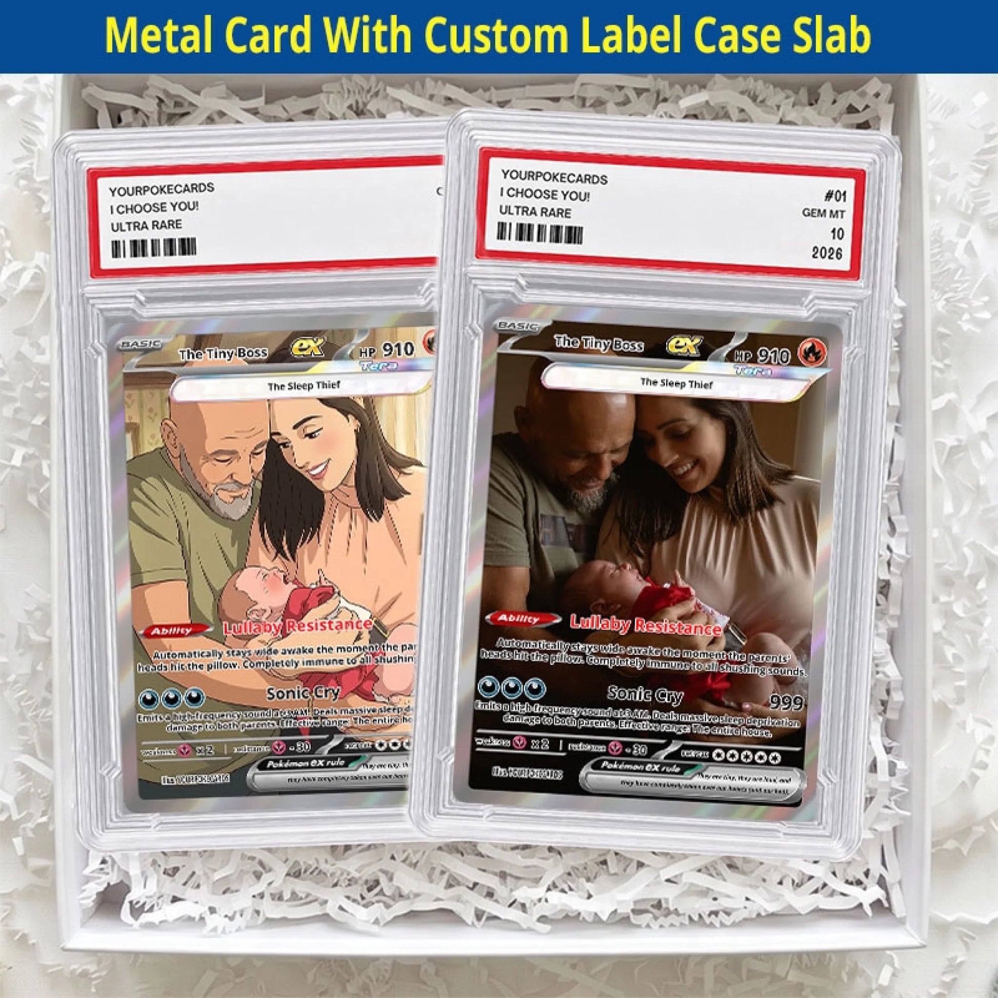 Custom Baby Poke Cards - Personalized Newborn Trading Card - Funny New Parents Gift & Baby Shower Keepsake - YPC-255