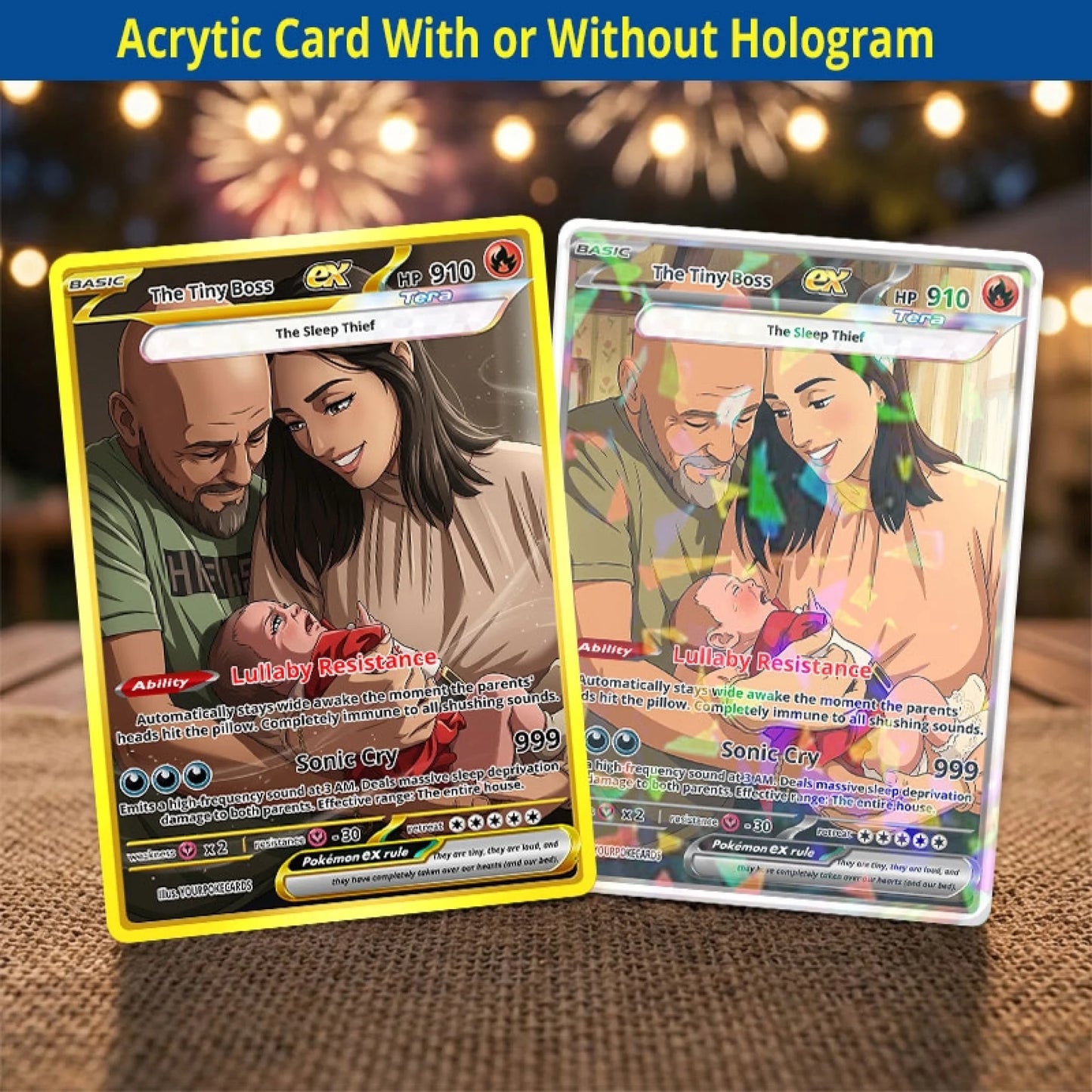 Custom Baby Poke Cards - Personalized Newborn Trading Card - Funny New Parents Gift & Baby Shower Keepsake - YPC-251