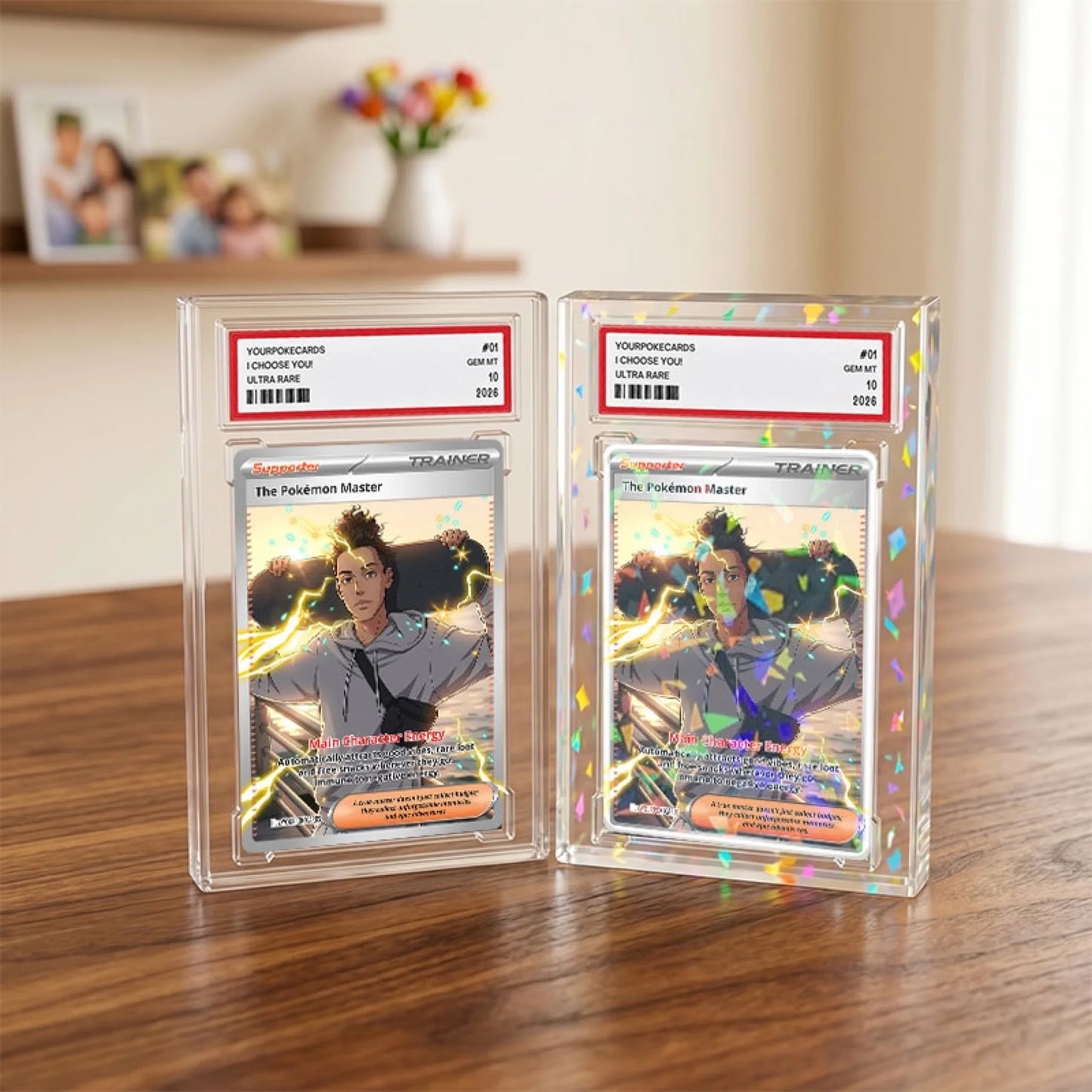 Custom Trainer Poke Cards - Personalized Anime Portrait Trading Card - Unique Birthday Gift for Him & Her - YPC-263