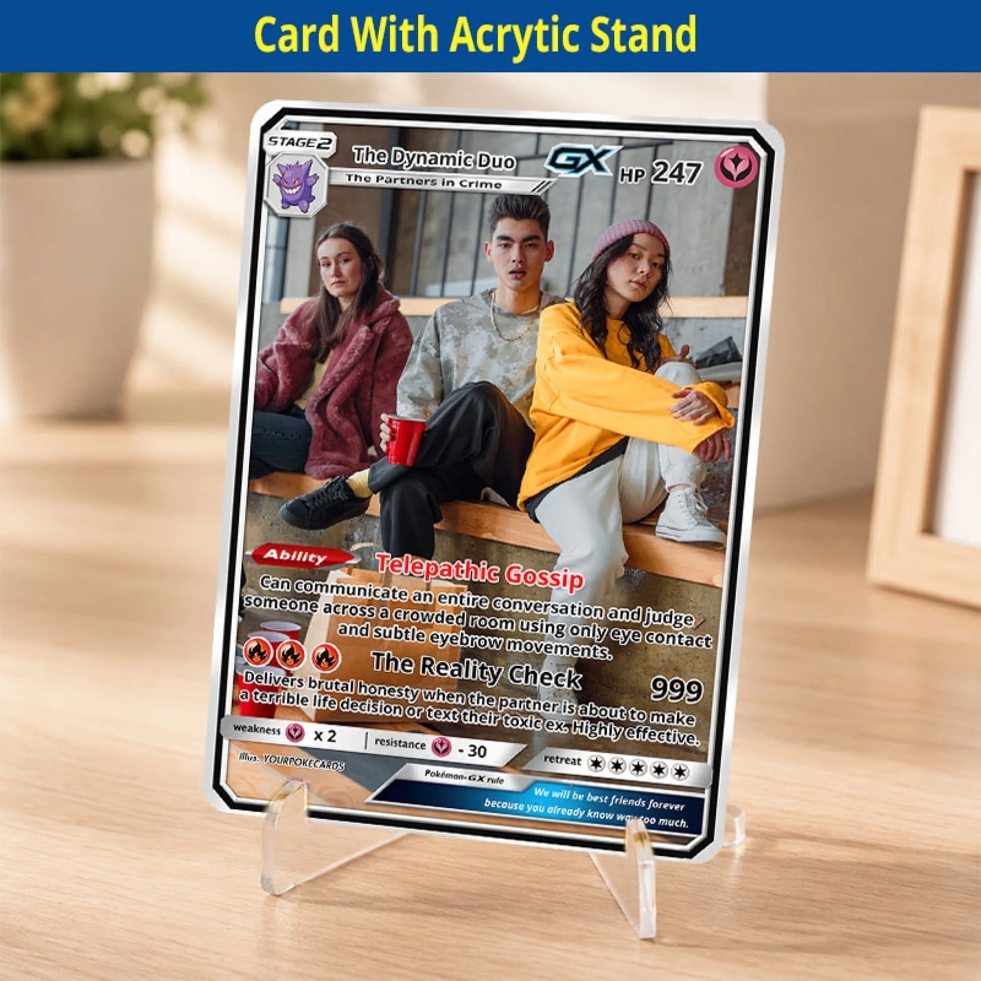 Custom Best Friend Poke Cards - Personalized Bestie Trading Card - Funny Anime Portrait Friendship Gift - YPC-276