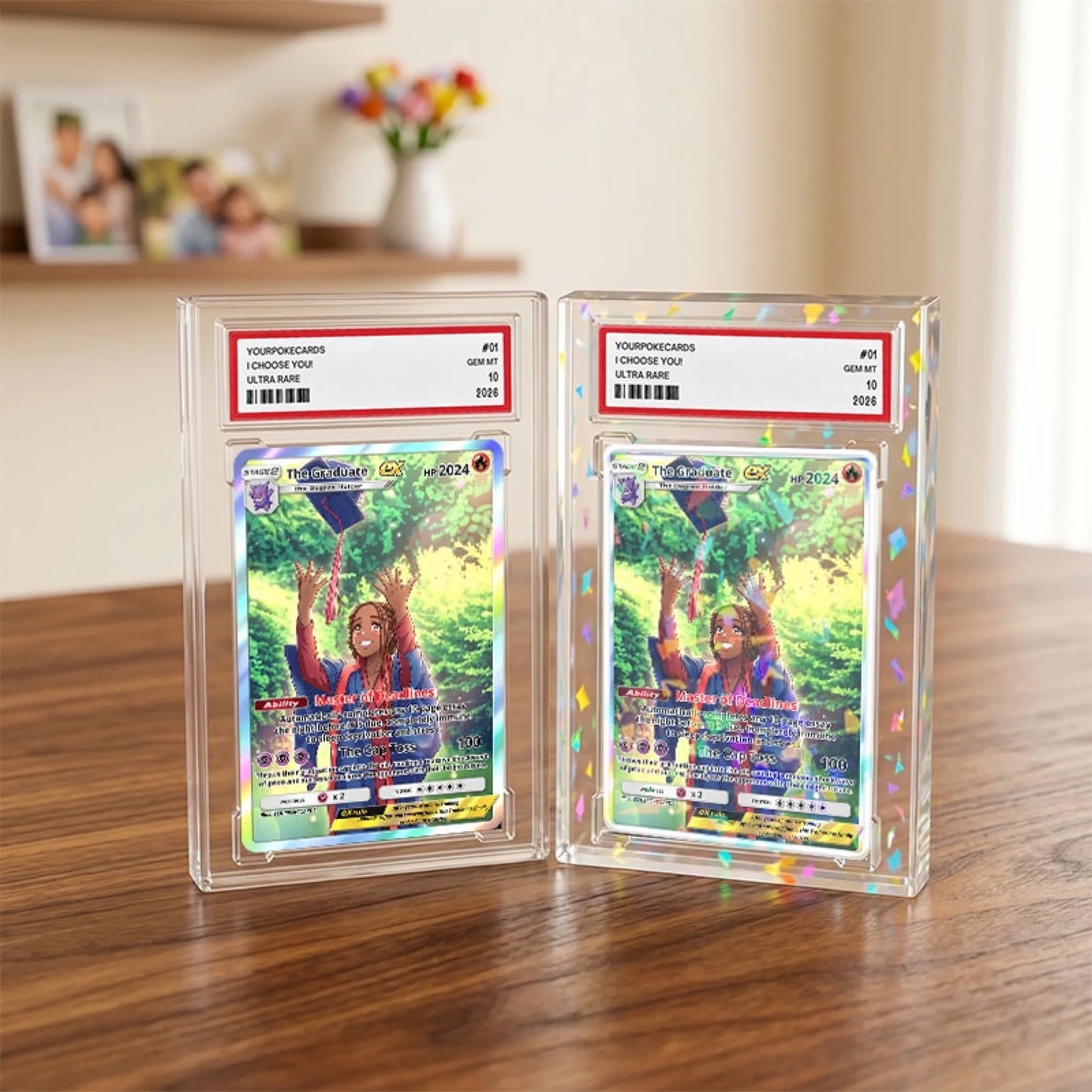 Custom Graduation Poke Cards - Personalized Grad Trading Card - Level Up Anime Portrait Gift - YPC-304