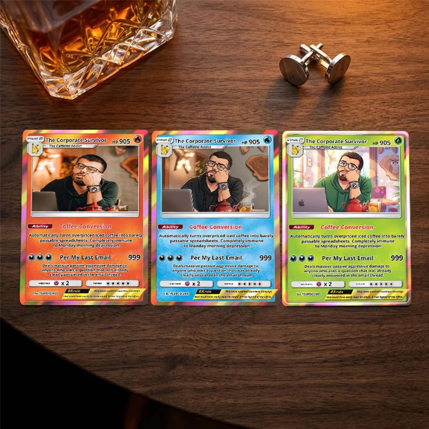 Funny Custom Coworker Poke Cards - Personalized Boss Trading Card - Office Farewell Anime Portrait Gift - YPC-322