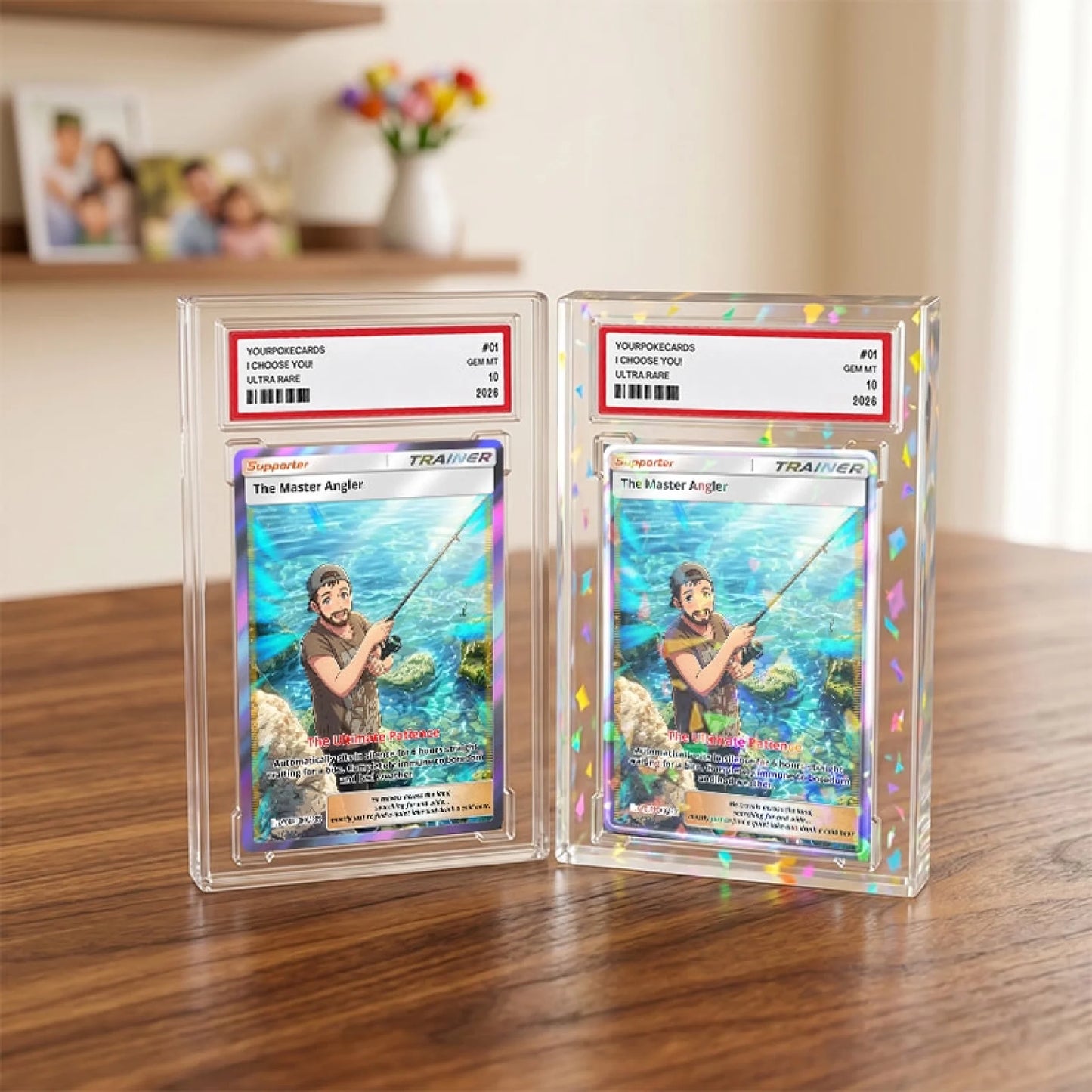 Custom Fishing Poke Cards - Personalized Fisherman Trading Card - Anime Portrait Gift For Him - YPC-343