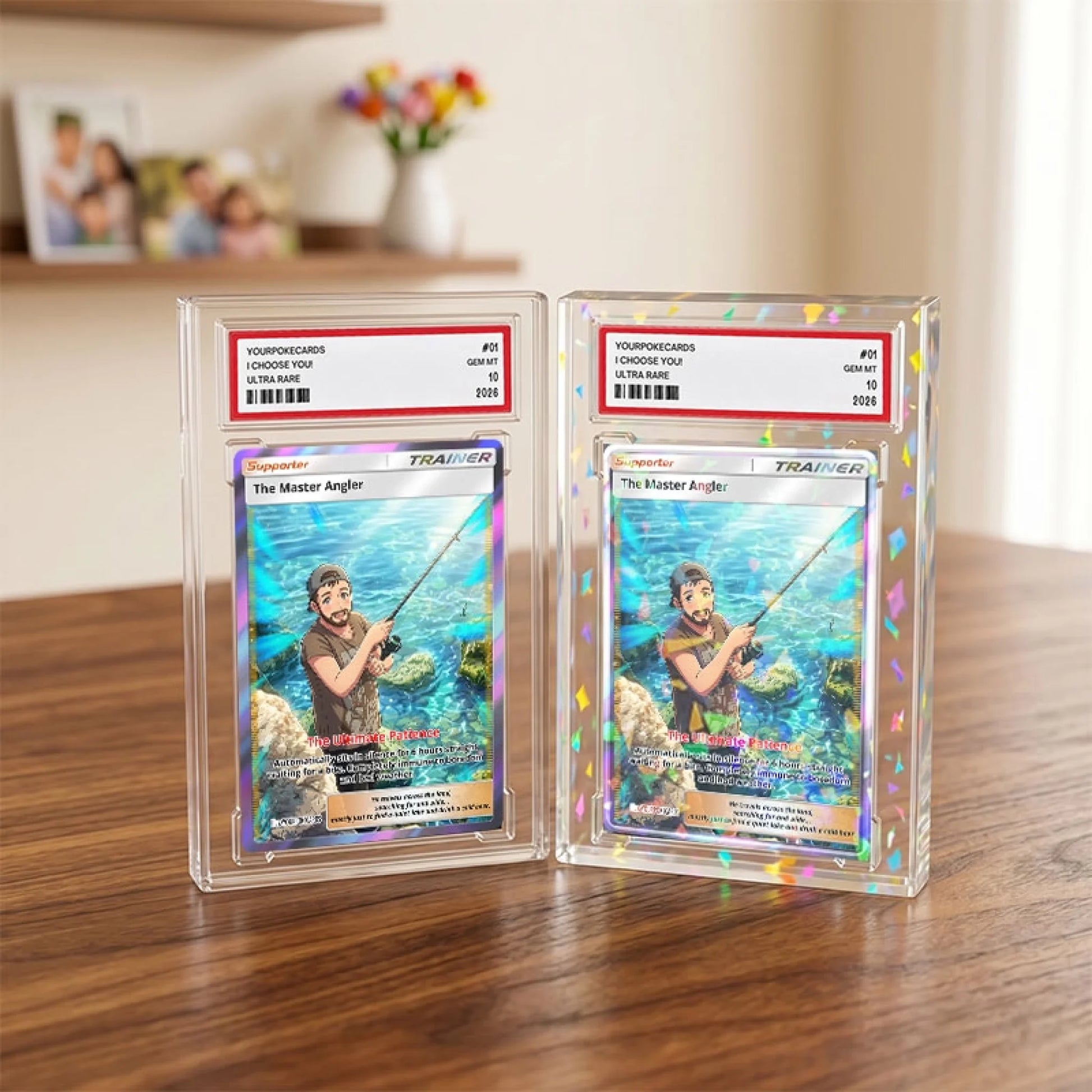 Custom Fishing Poke Cards - Personalized Fisherman Trading Card - Anime Portrait Gift For Him - YPC-343