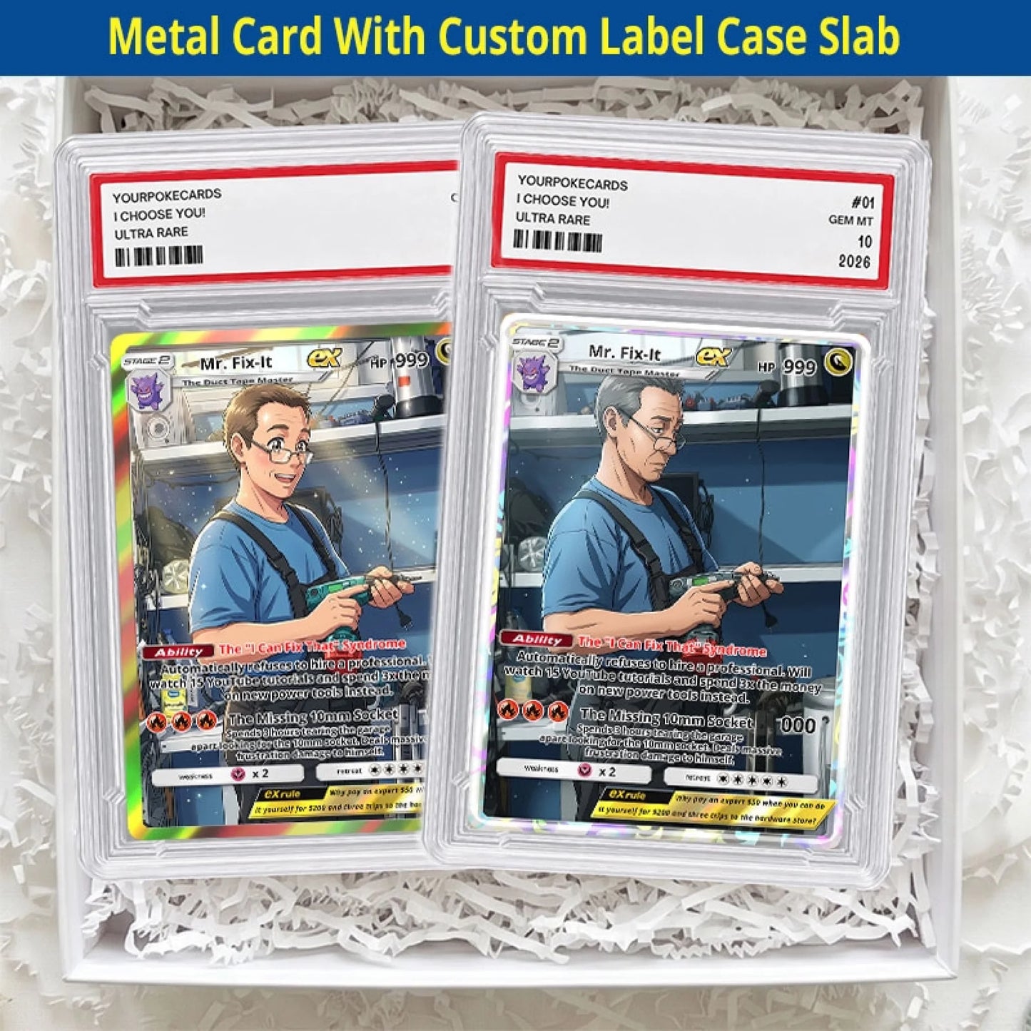 Custom Handyman Poke Cards - Personalized Mr. Fix-It Trading Card - Funny DIY Dad & Boyfriend Gift - YPC-351