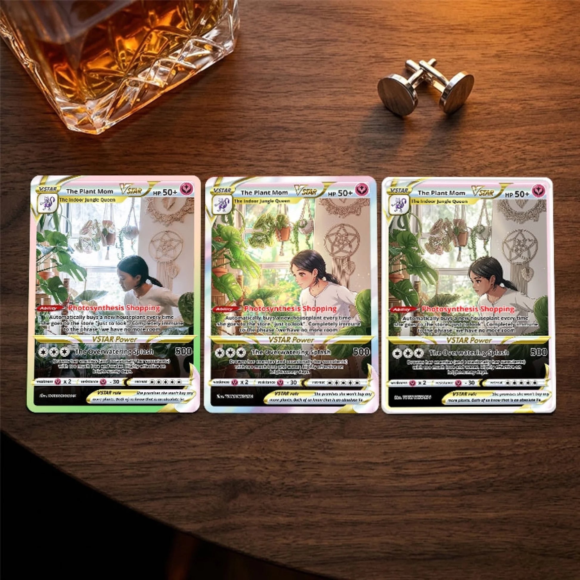 Custom Plant Mom Poke Cards - Personalized Plant Lover Trading Card - Funny Anime Portrait Gift For Her - YPC-362