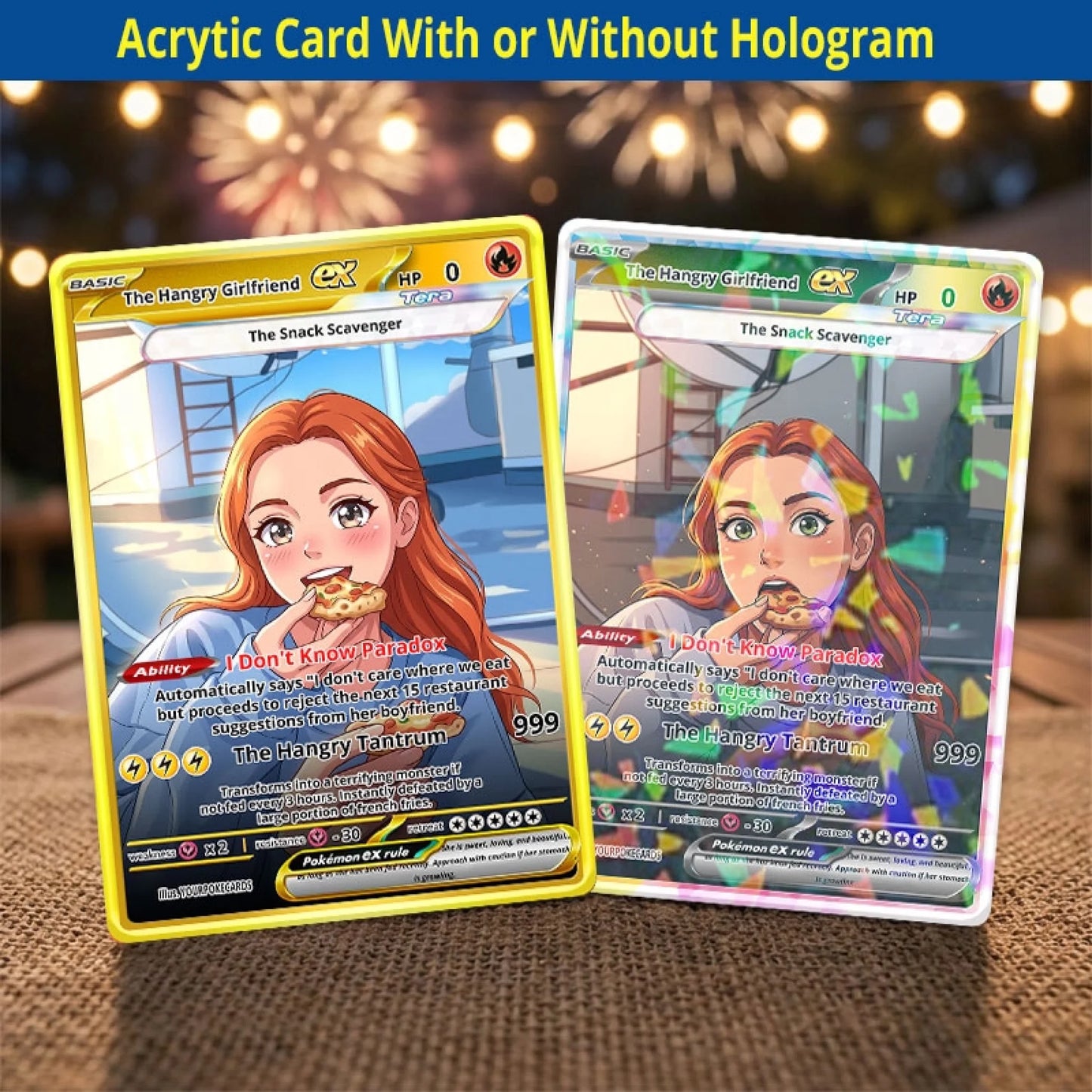 Custom Foodie Poke Cards - Personalized Hangry Girlfriend Trading Card - Funny Gag Gift For Her - YPC-42 (1)