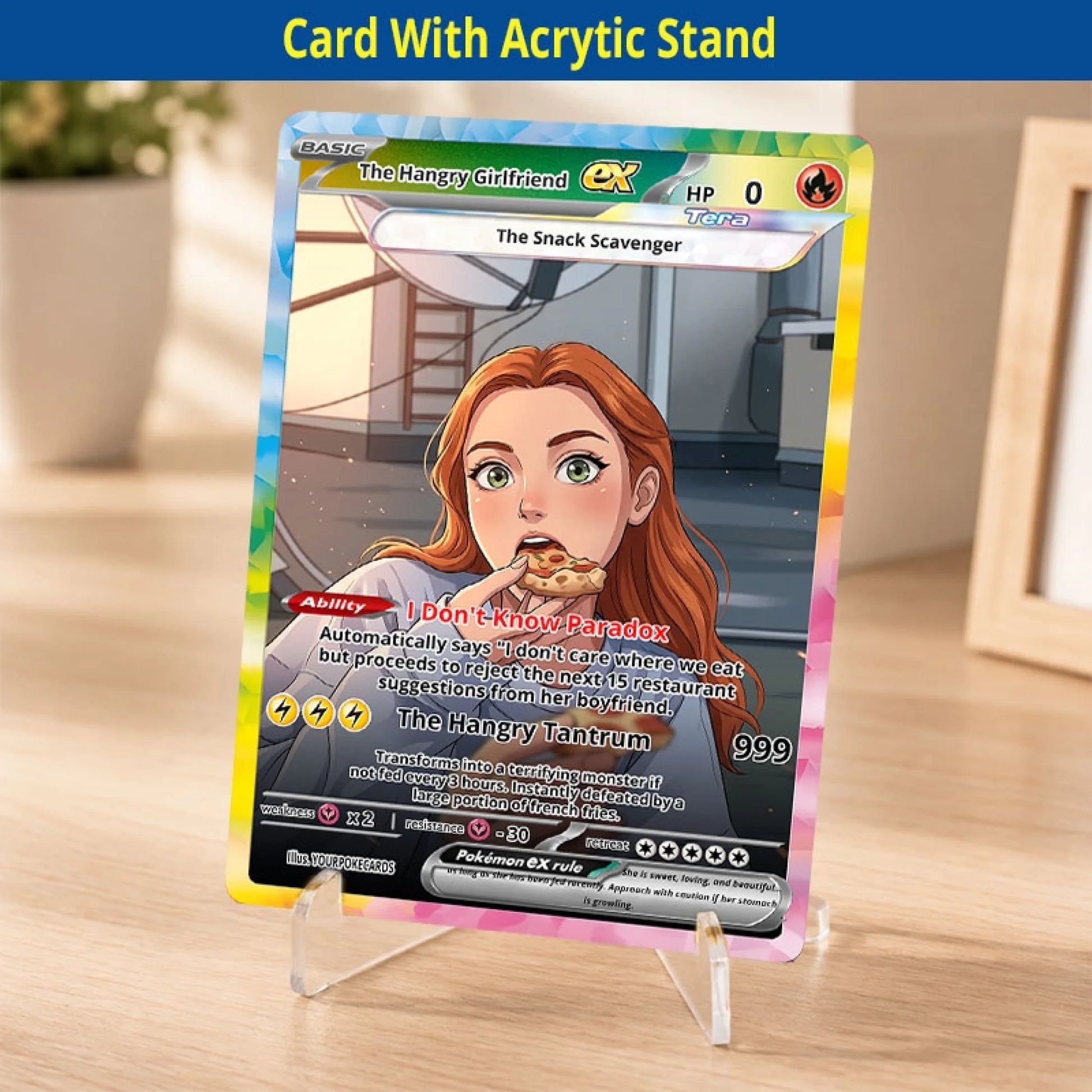 Custom Foodie Poke Cards - Personalized Hangry Girlfriend Trading Card - Funny Gag Gift For Her - YPC-42 (6)