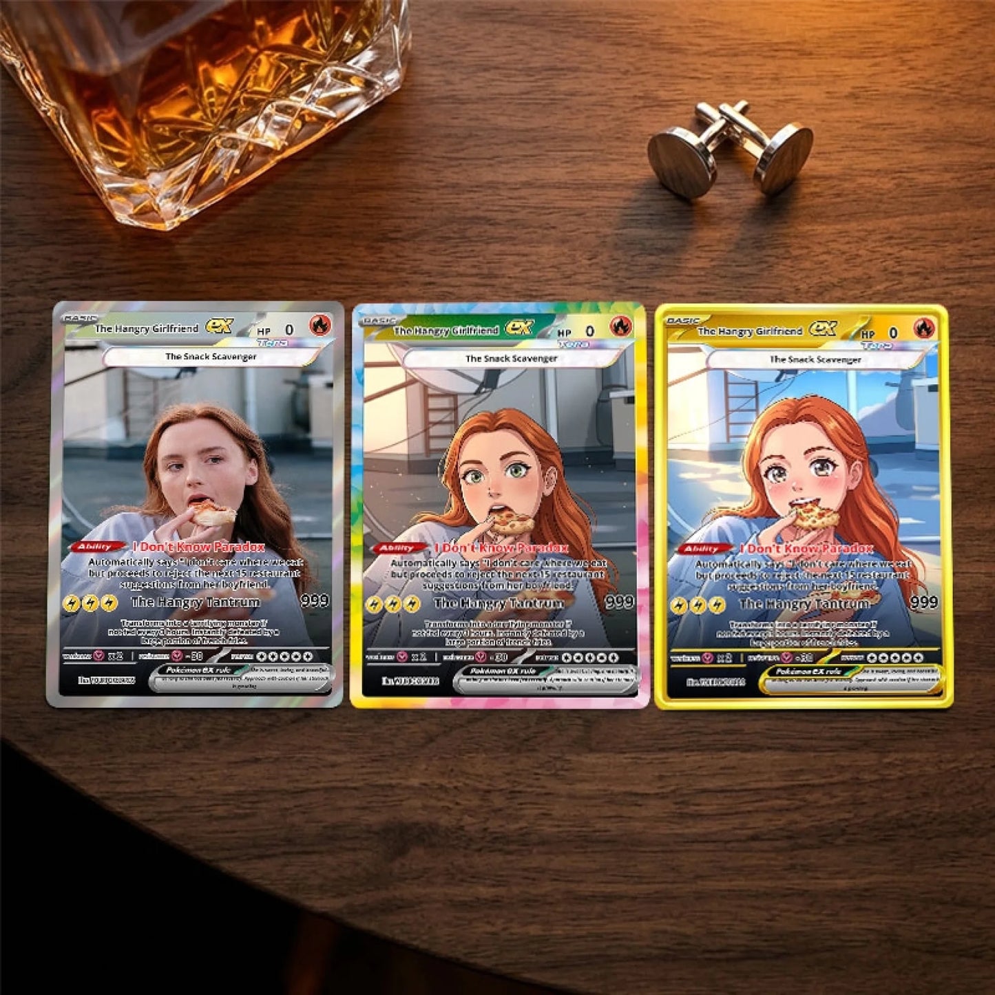 Custom Foodie Poke Cards - Personalized Hangry Girlfriend Trading Card - Funny Gag Gift For Her - YPC-42 (2)