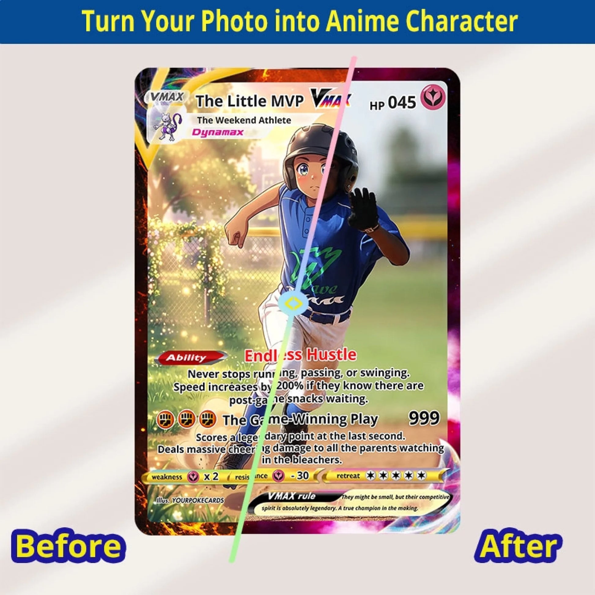 Custom Pokemon Cards Youth Sports Gift, Personalized Pokemon Card Custom Animated Style, Customizable Pokemon Cards - YPC-46 (5)