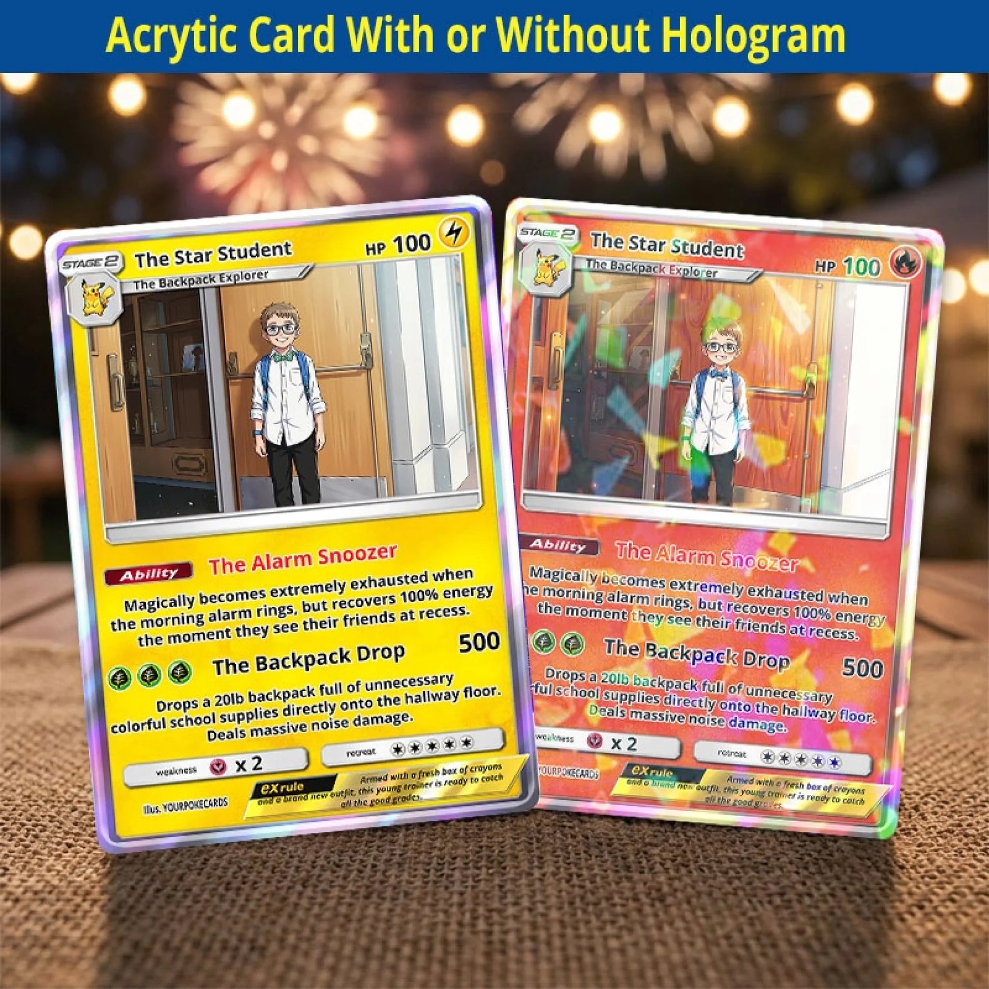 Custom Pokemon Cards Back To School Gift, Personalized Pokemon Card Custom Animated Style, Customizable Pokemon Cards - YPC-47 (6)