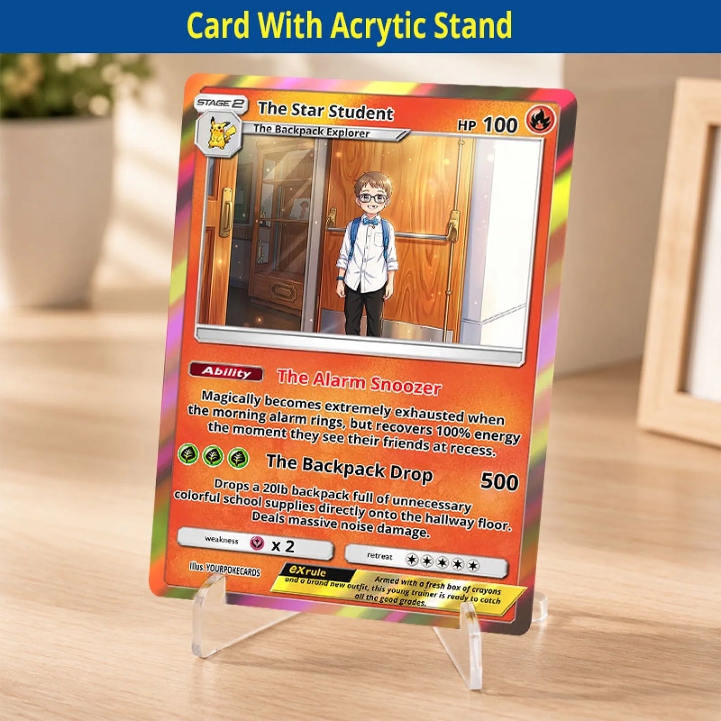 Custom Pokemon Cards Back To School Gift, Personalized Pokemon Card Custom Animated Style, Customizable Pokemon Cards - YPC-47 (5)