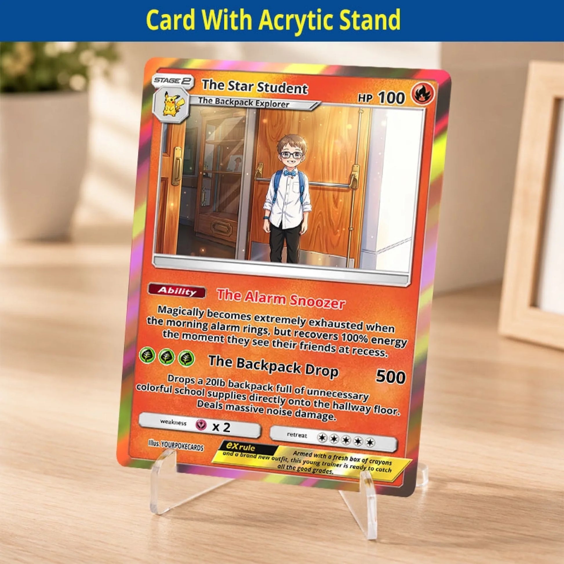 Custom Pokemon Cards Back To School Gift, Personalized Pokemon Card Custom Animated Style, Customizable Pokemon Cards - YPC-47 (5)