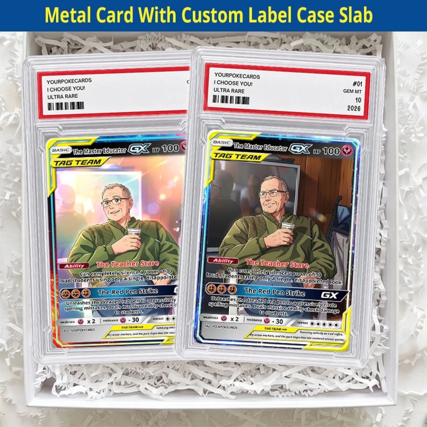 Custom Pokemon Cards Teacher Appreciation Gift, Personalized Pokemon Card Custom Animated Style, Customizable Pokemon Cards - YPC-48 (2)