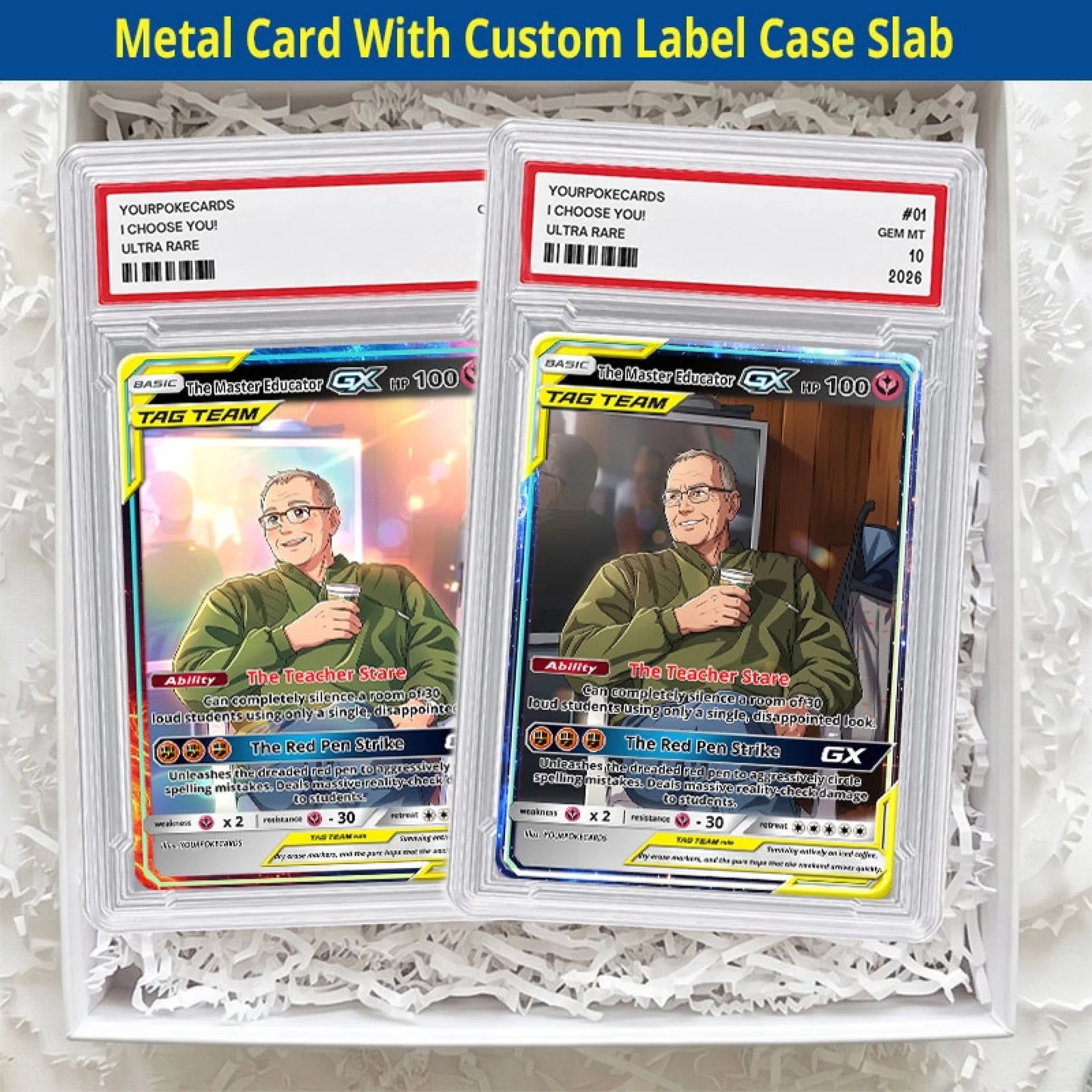 Custom Pokemon Cards Teacher Appreciation Gift, Personalized Pokemon Card Custom Animated Style, Customizable Pokemon Cards - YPC-48 (2)