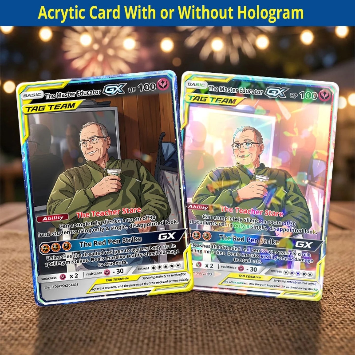 Custom Pokemon Cards Teacher Appreciation Gift, Personalized Pokemon Card Custom Animated Style, Customizable Pokemon Cards - YPC-48 (4)