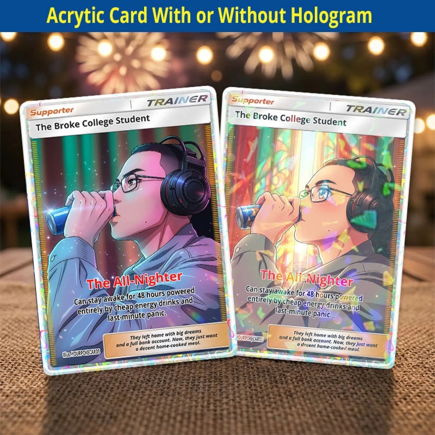 Custom Pokemon Cards College Student Gift, Personalized Pokemon Card Custom Animated Style, Customizable Pokemon Cards - YPC-49 (2)