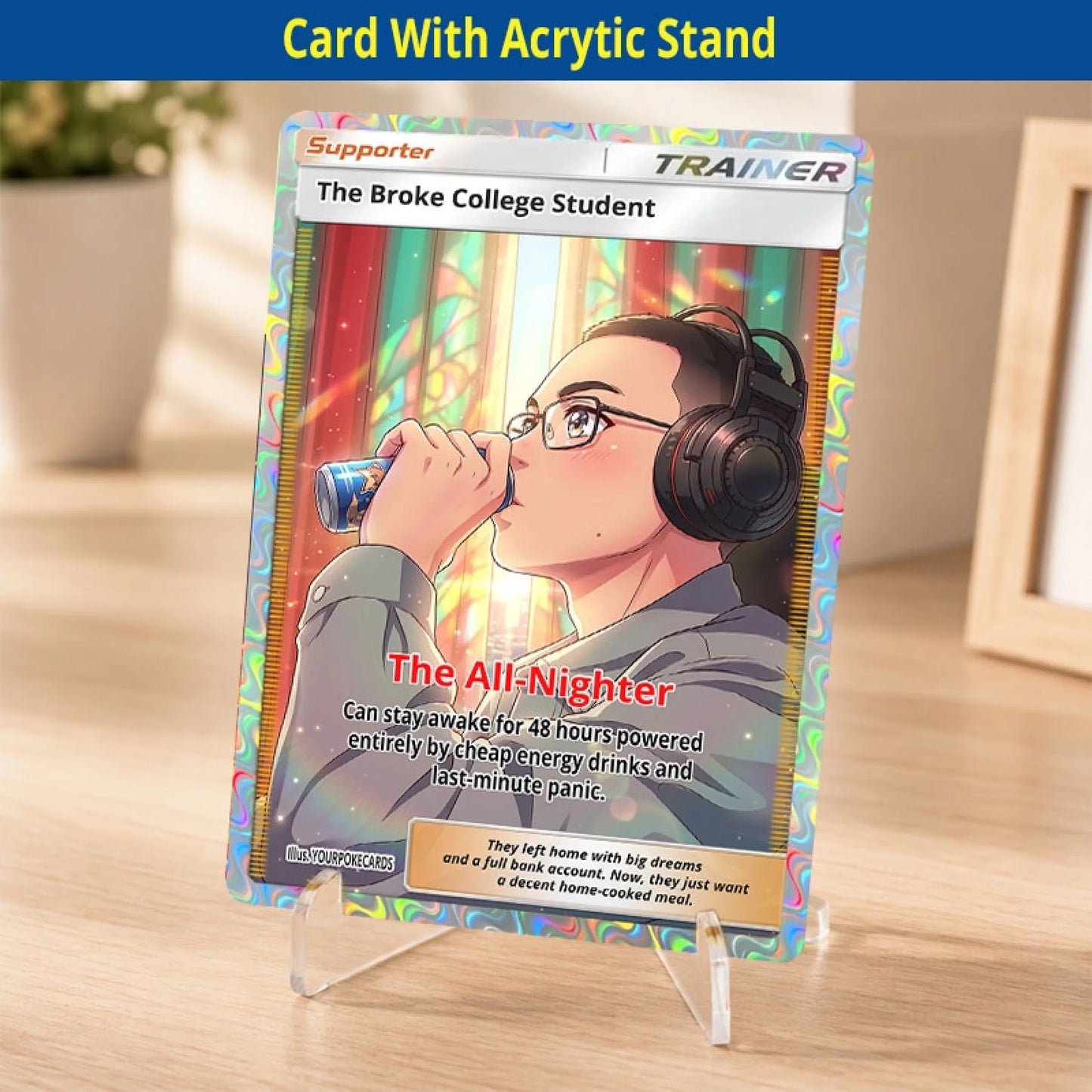 Custom Pokemon Cards College Student Gift, Personalized Pokemon Card Custom Animated Style, Customizable Pokemon Cards - YPC-49 (1)