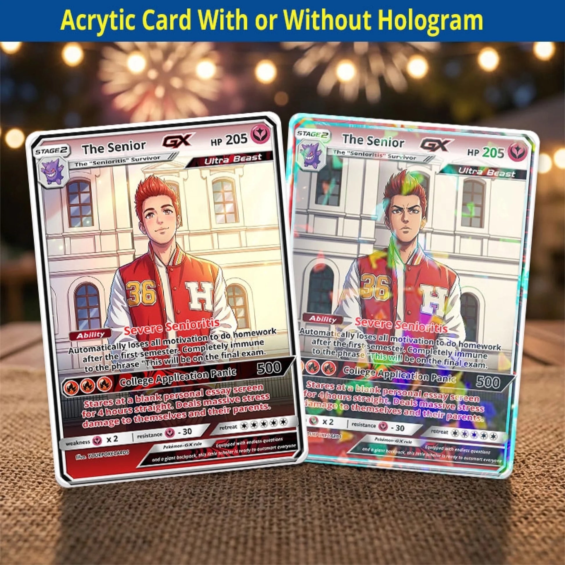 Custom Pokemon Cards High School Senior Gift, Personalized Pokemon Card Custom Animated Style, Customizable Pokemon Cards - YPC-50 (2)