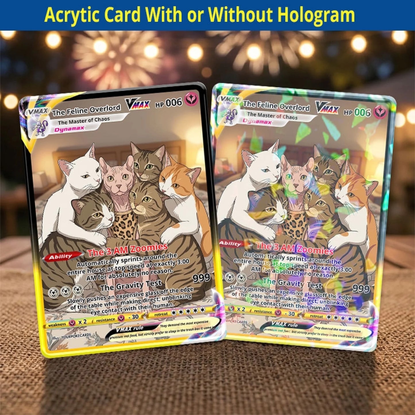 Custom Pokemon Cards Funny Cat Gift, Personalized Pokemon Card Custom Animated Style, Customizable Pokemon Cards - YPC-51 (2)