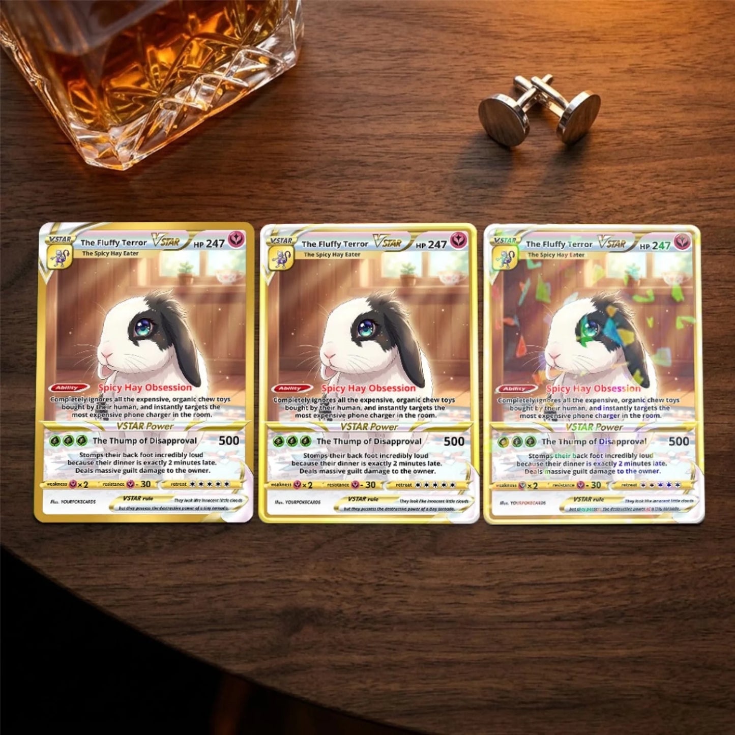 Custom Pokemon Cards Funny Bunny Gift, Personalized Pokemon Card Custom Animated Style, Customizable Pokemon Cards - YPC-53 (2)