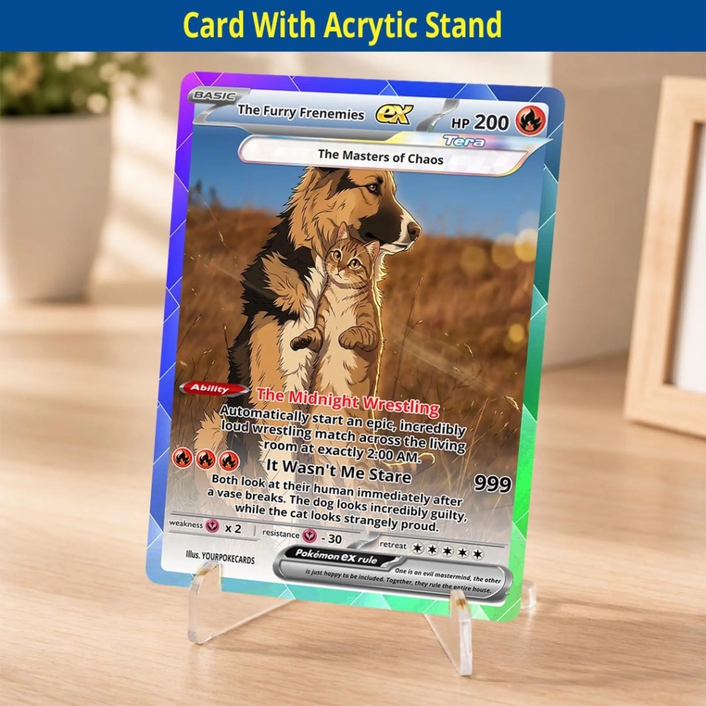 Custom Pokemon Cards Dog And Cat Gift, Personalized Pokemon Card Custom Animated Style, Customizable Pokemon Cards - YPC-54 (1)
