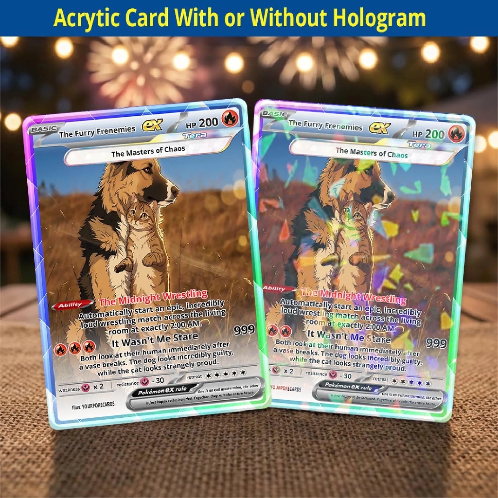 Custom Pokemon Cards Dog And Cat Gift, Personalized Pokemon Card Custom Animated Style, Customizable Pokemon Cards - YPC-54 (2)