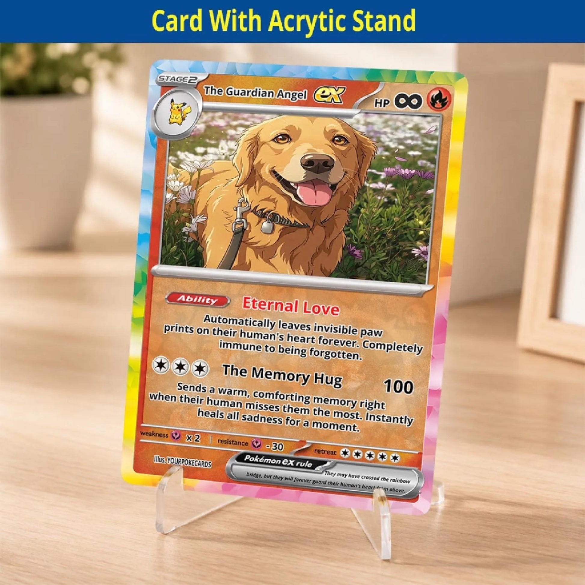 Custom Pokemon Cards Pet Memorial Gift, Personalized Pokemon Card Custom Animated Style, Customizable Pokemon Cards - YPC-55 (1)