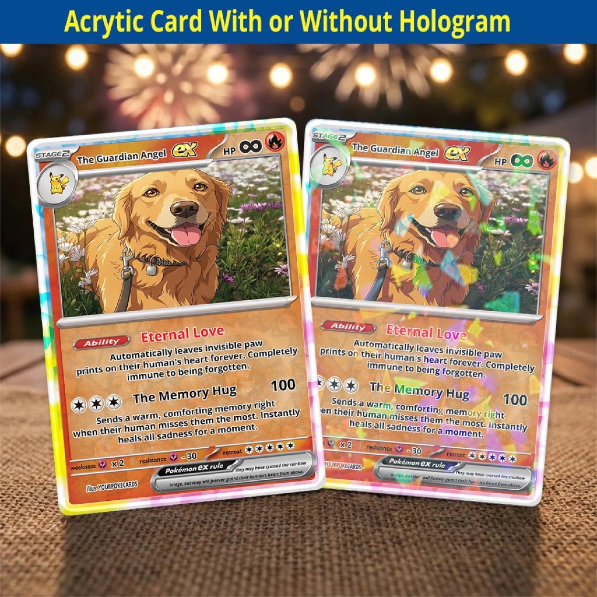Custom Pokemon Cards Pet Memorial Gift, Personalized Pokemon Card Custom Animated Style, Customizable Pokemon Cards - YPC-55 (2)