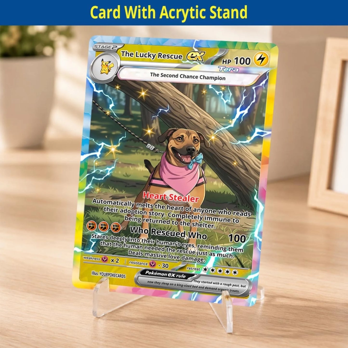 Custom Pokemon Cards Rescue Pet Gift, Personalized Pokemon Card Custom Animated Style, Customizable Pokemon Cards - YPC-56 (1)