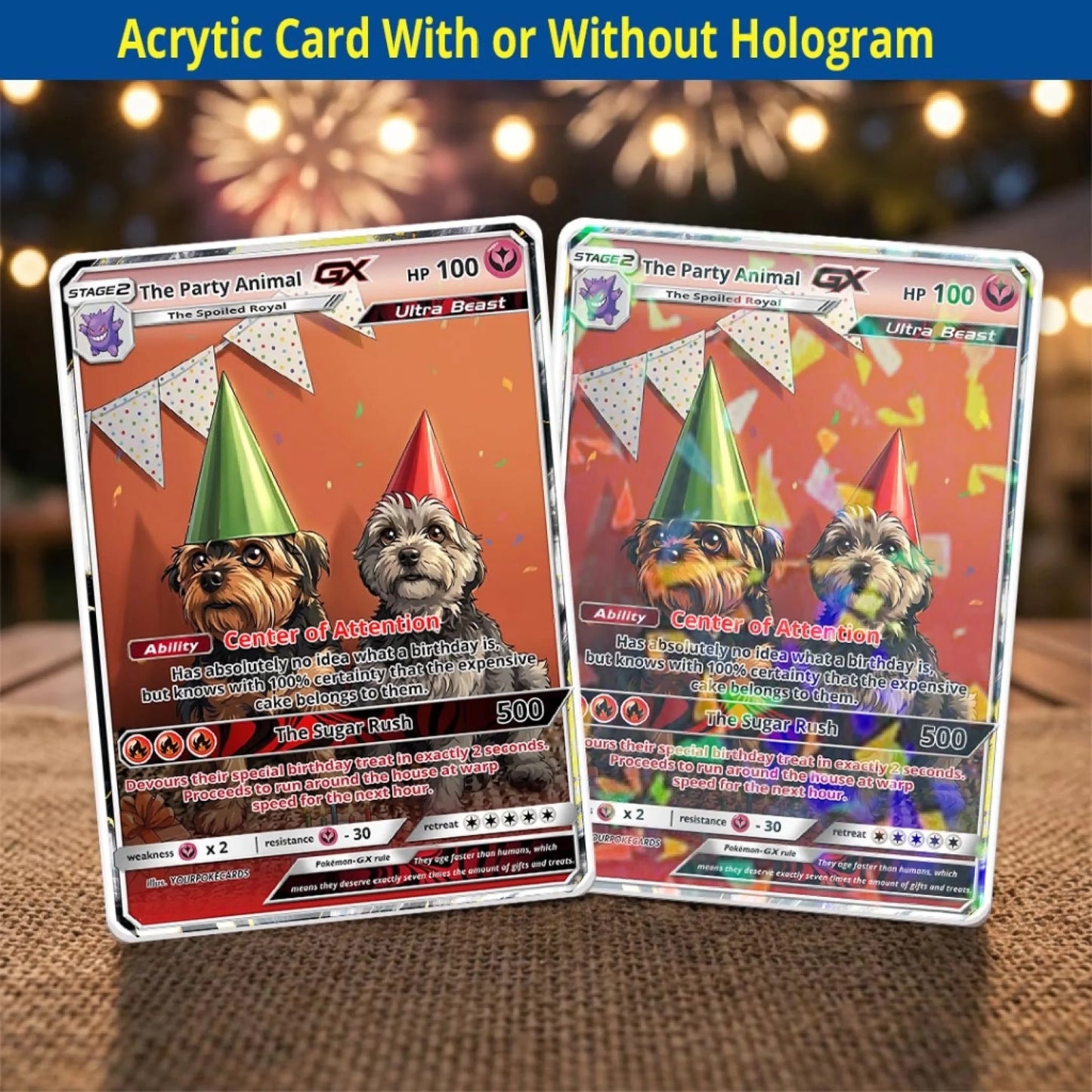 Custom Pokemon Cards Pet Birthday Gift, Personalized Pokemon Card Custom Animated Style, Customizable Pokemon Cards - YPC-57 (2)
